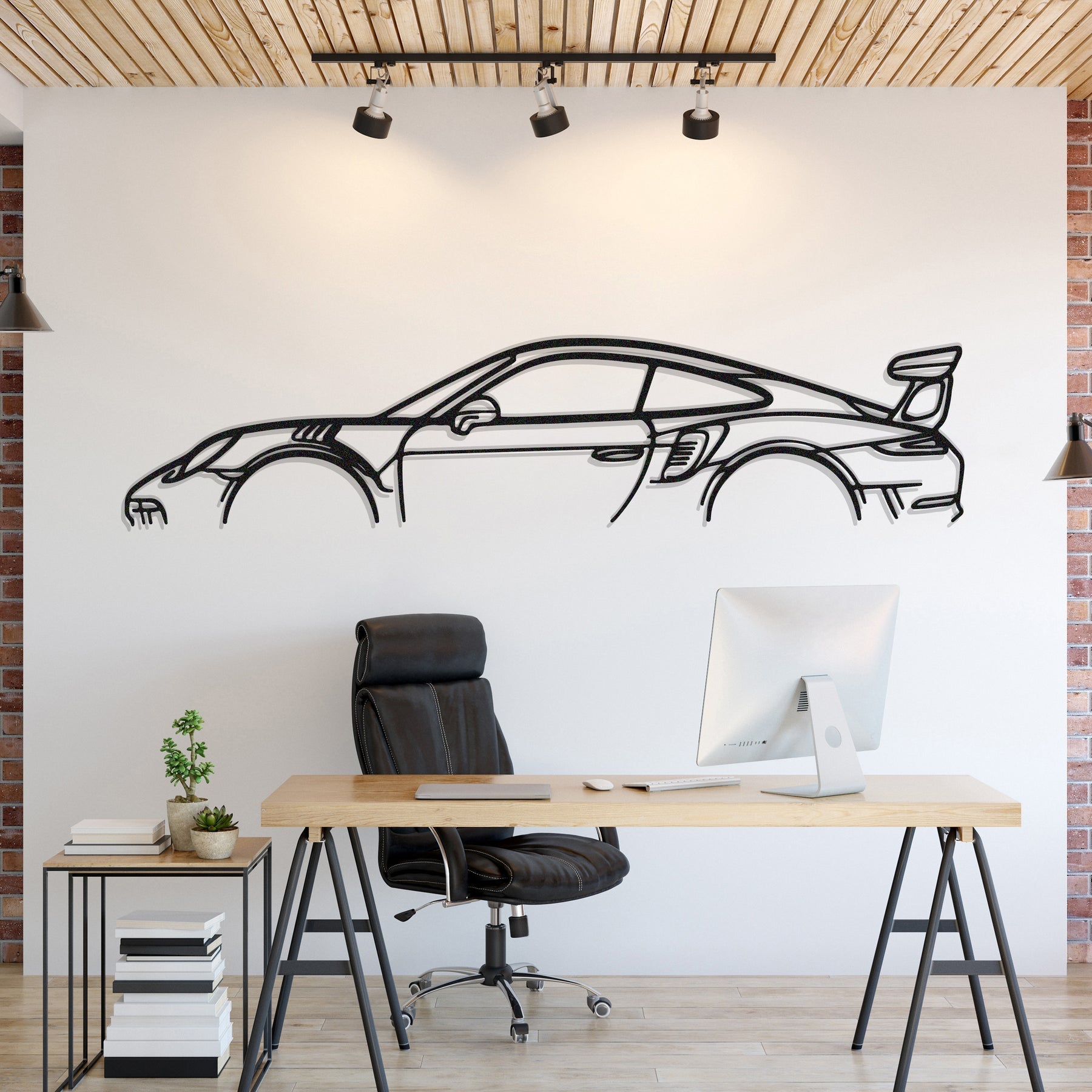 911 GT3 RS Model 991 Metal Silhouette, Wall Decor, Metal Wall art