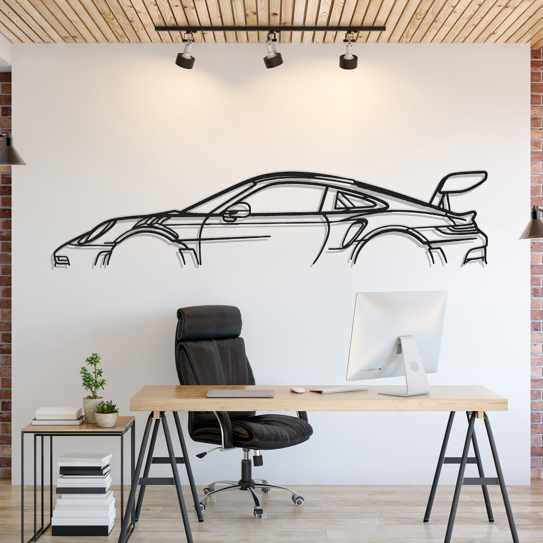 911 GT3 RS Model 992 Metal Silhouette, Wall Decor, Metal Wall art