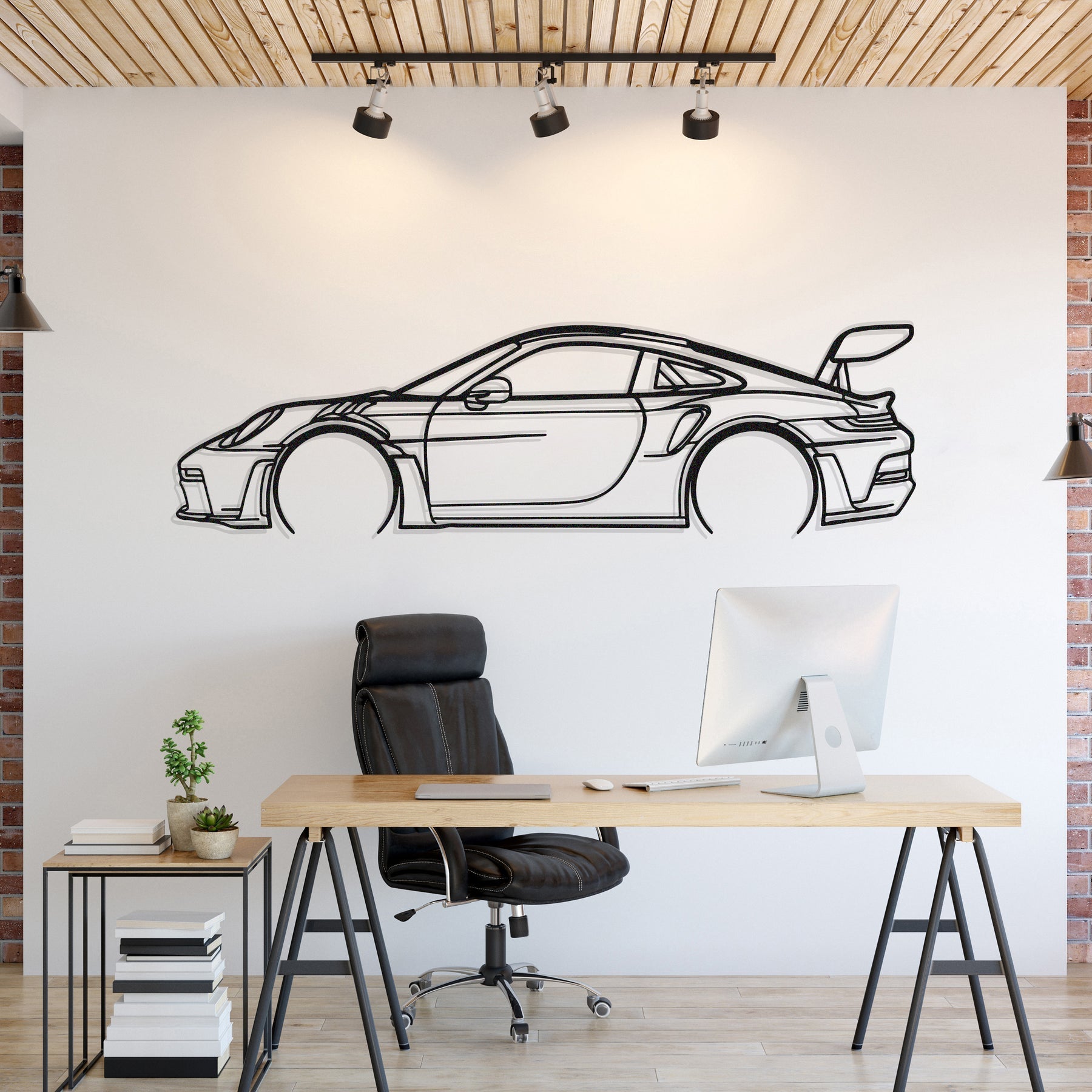 911 GT3 RS Model 992 Detailed Metal Silhouette, Metal Wall art