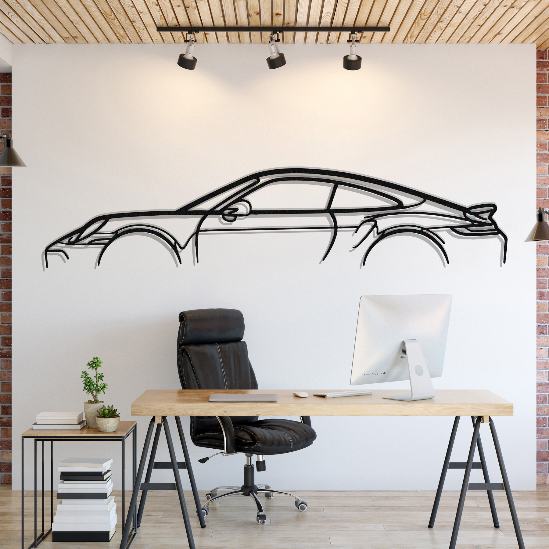 911 Turbo S Model 992 Metal Silhouette, Wall Decor, Metal Wall art