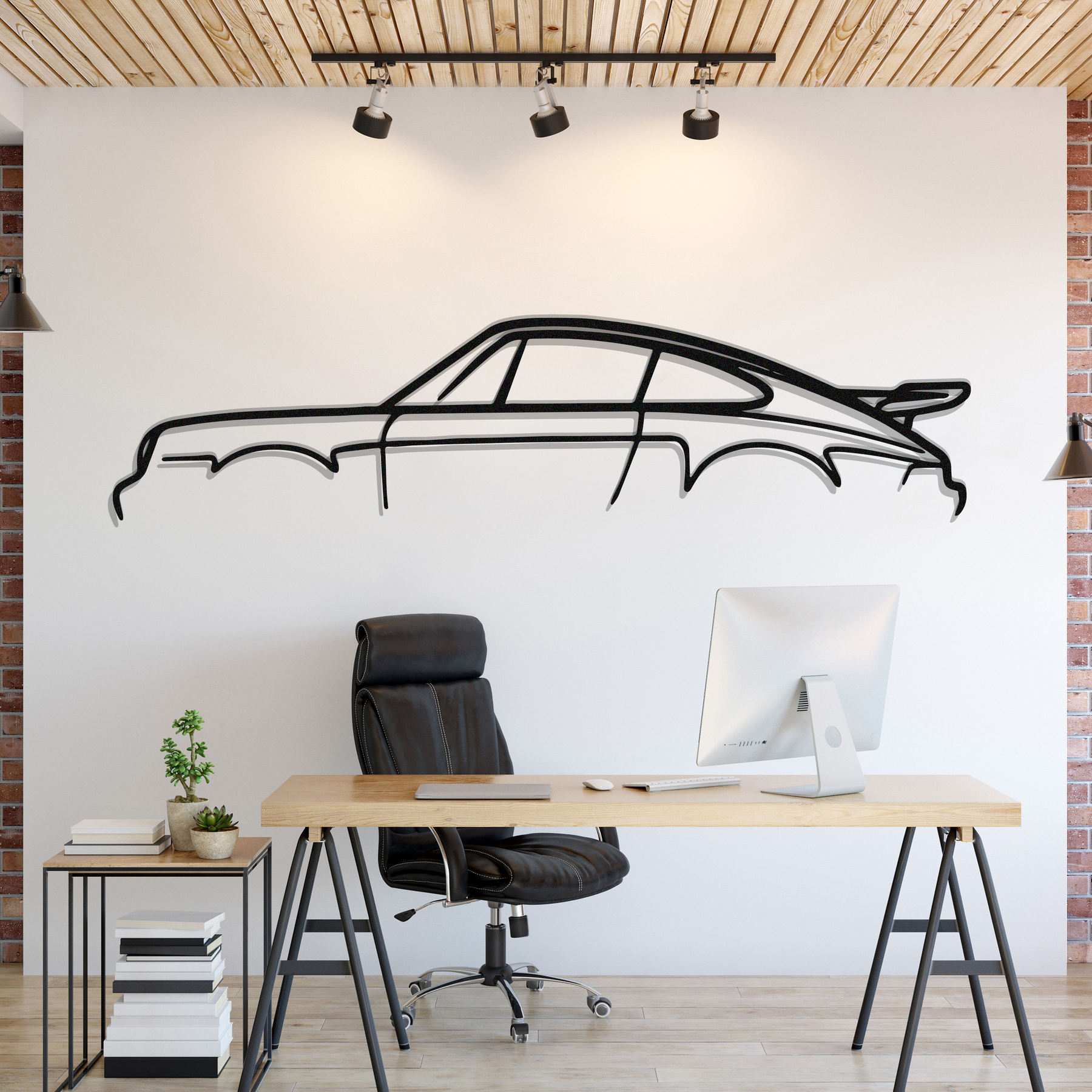 911 Turbo Model 930 Metal Silhouette, Wall Decor, Metal Wall art