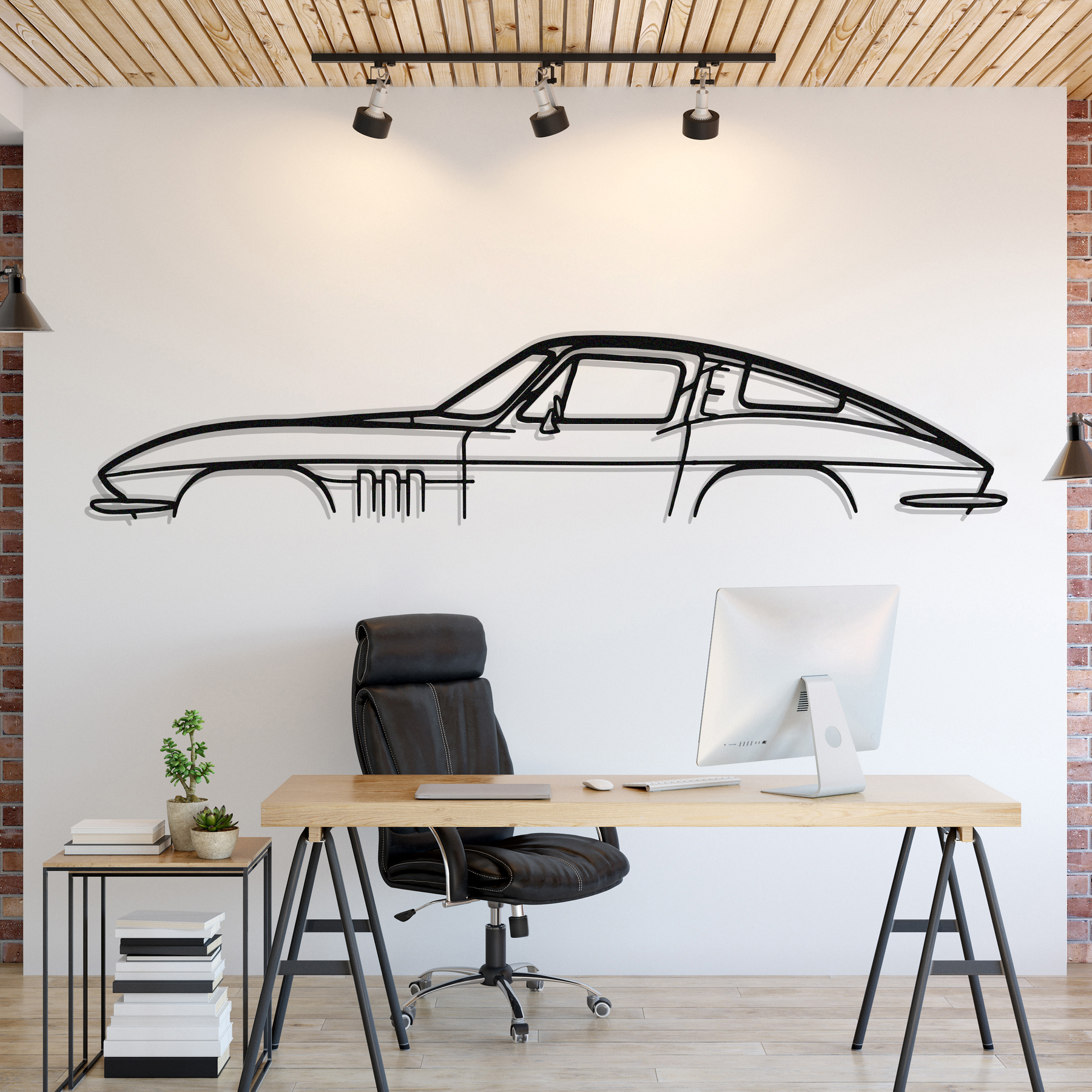 Corvette C2 Metal Silhouette, Wall Decor, Metal Wall art