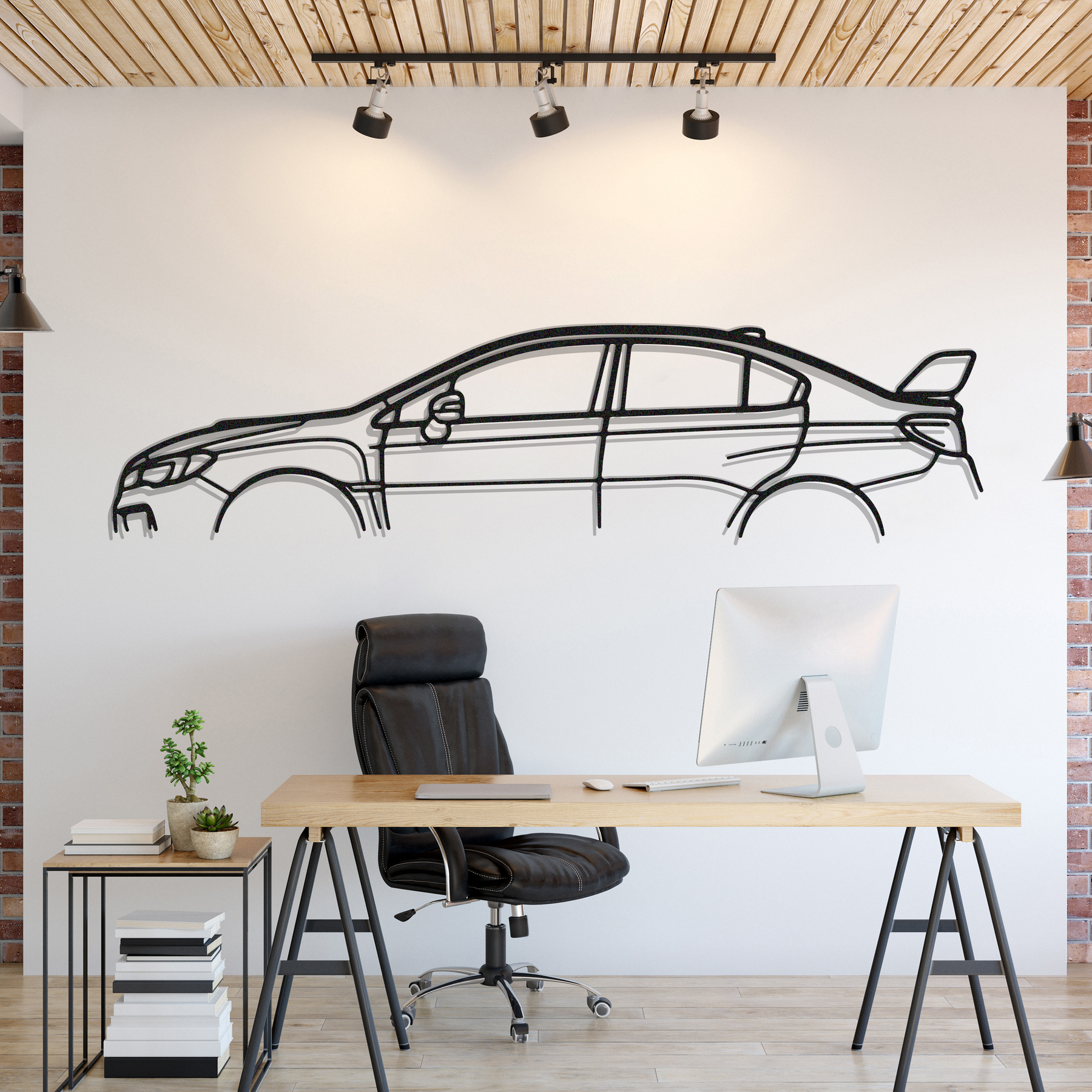 Subaru Impreza WRX STI VA Metal Silhouette, Wall Decor, Metal Wall art