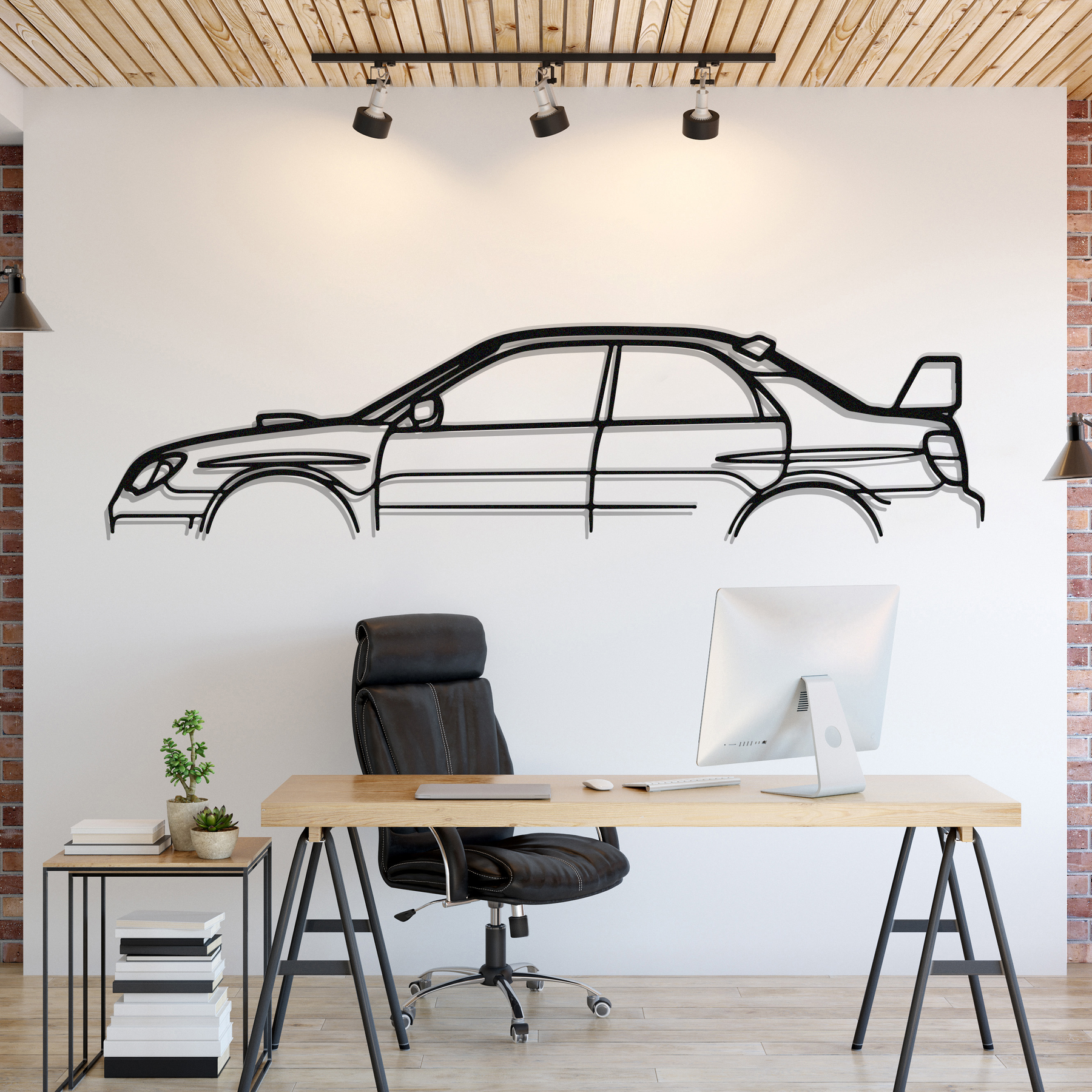 Subaru Impreza WRX STI GD Metal Silhouette, Wall Decor, Metal Wall art