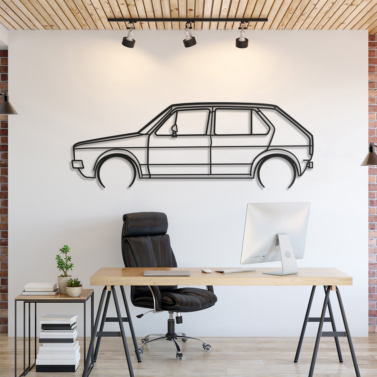 1976 Golf MK1 Detailed Metal Silhouette, Wall Decor, Metal Wall art