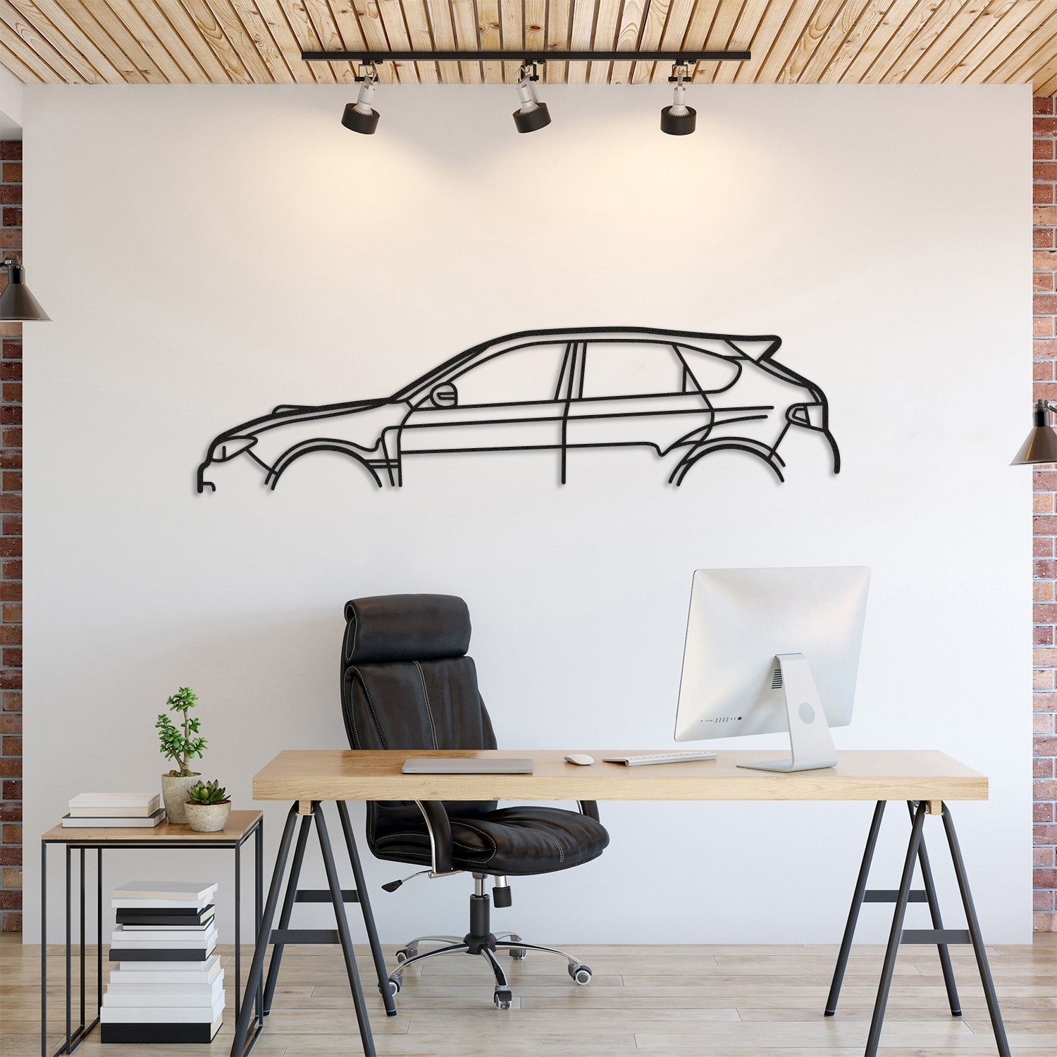 Subaru Impreza WRX STI GR Classic Metal Silhouette, Metal Wall art