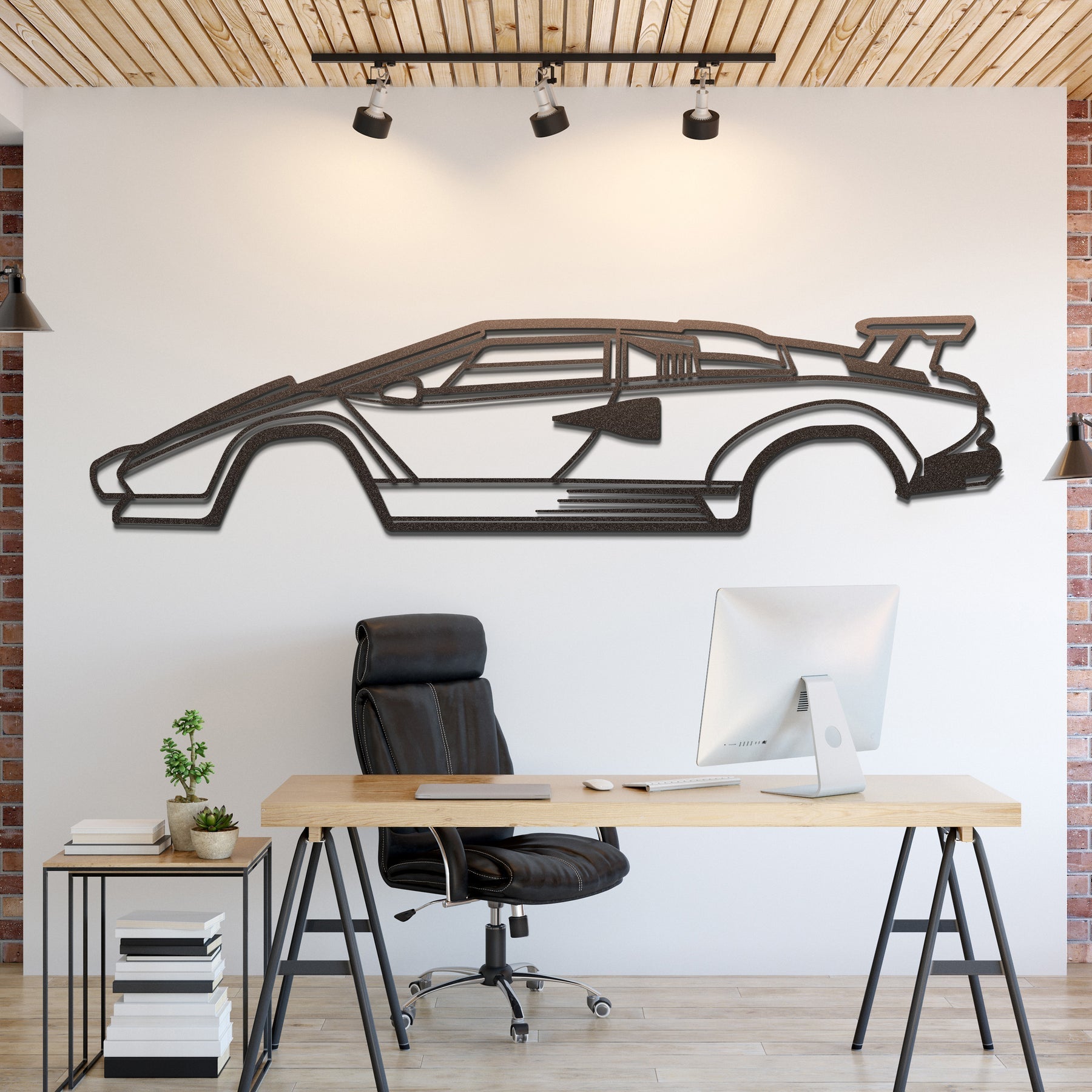 Lamborghini Countach Metal Silhouette, Wall Decor, Metal Wall art