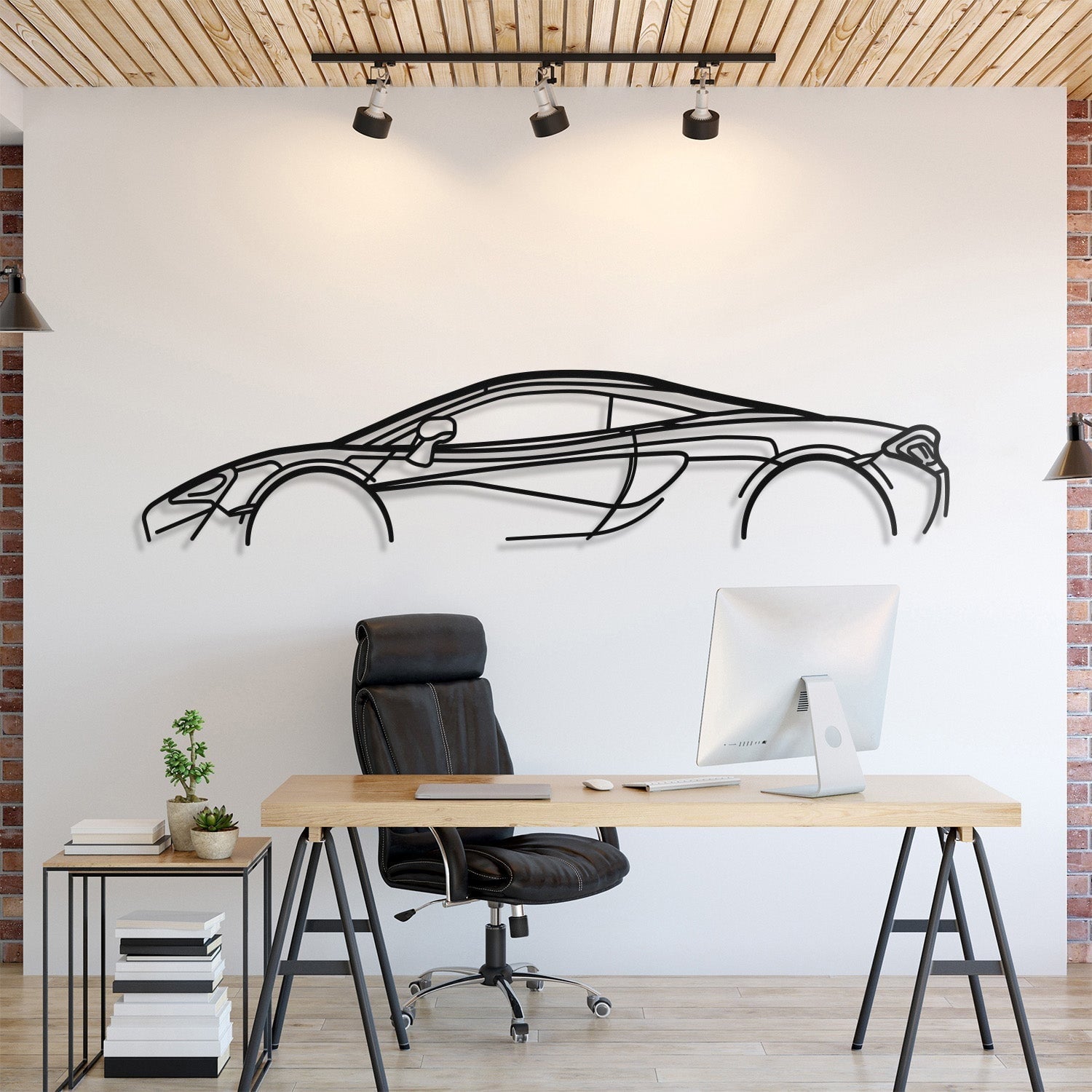 McLaren 570S Classic Metal Silhouette Wall Art