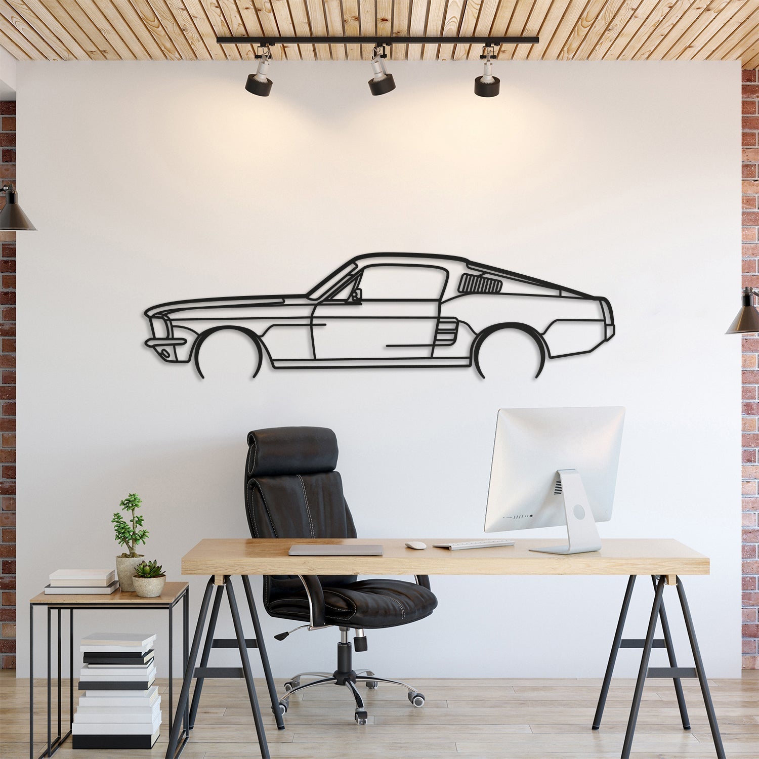 Mustang GT Fastback 390S Metal Silhouette, Wall Decor, Metal Wall art