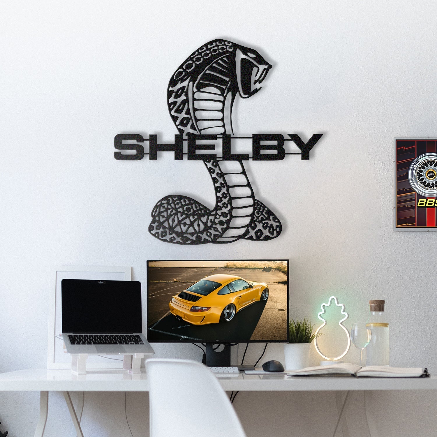 Shelby Metal Car Emblem Wall Decor Metal Wall Art 23.6 x23.6 60 X60cm