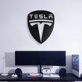 Load image into Gallery viewer, Tesla Metal Car Emblem, Wall Decor, Metal Wall art
