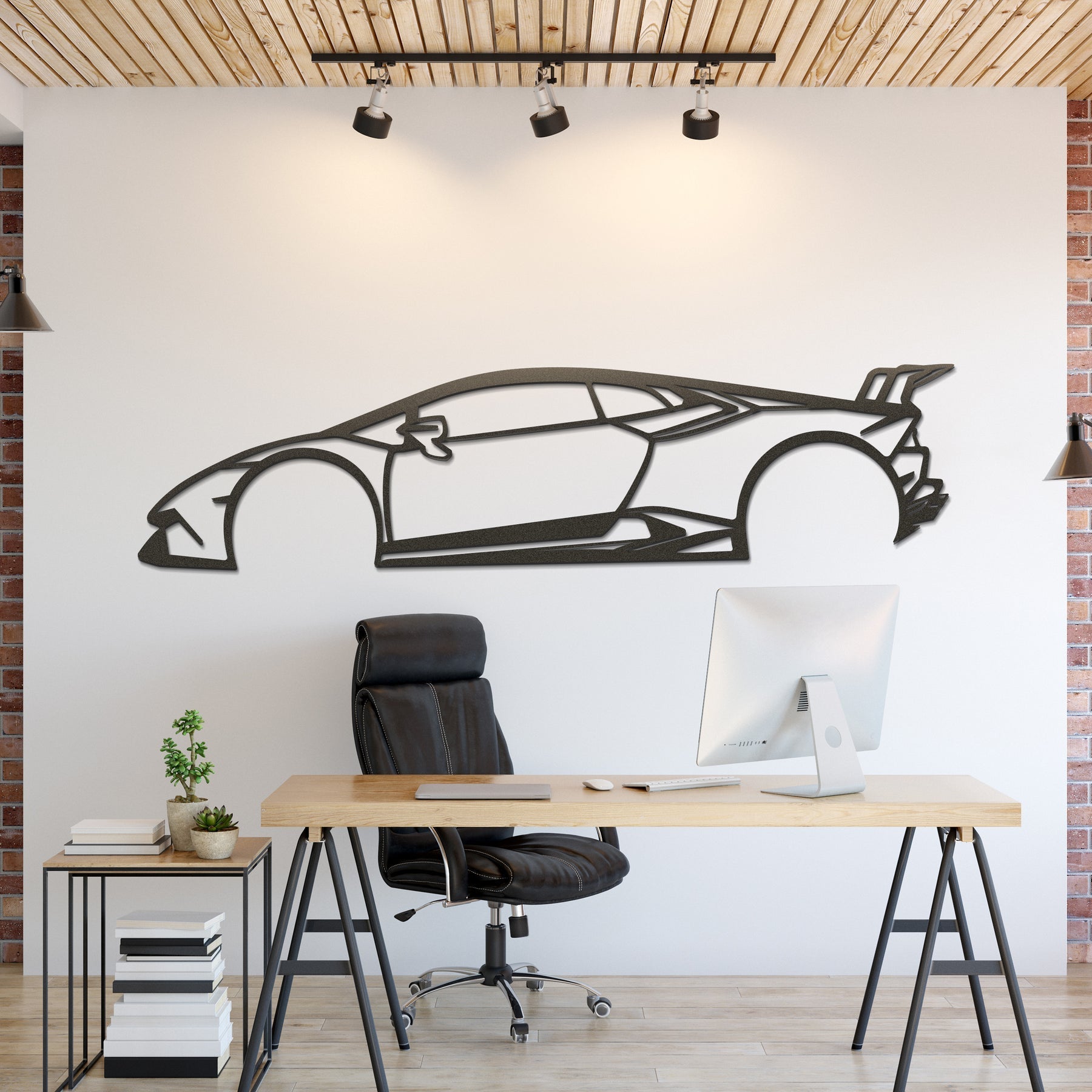 Lamborghini Huracan Performante Metal Silhouette, Metal Wall art