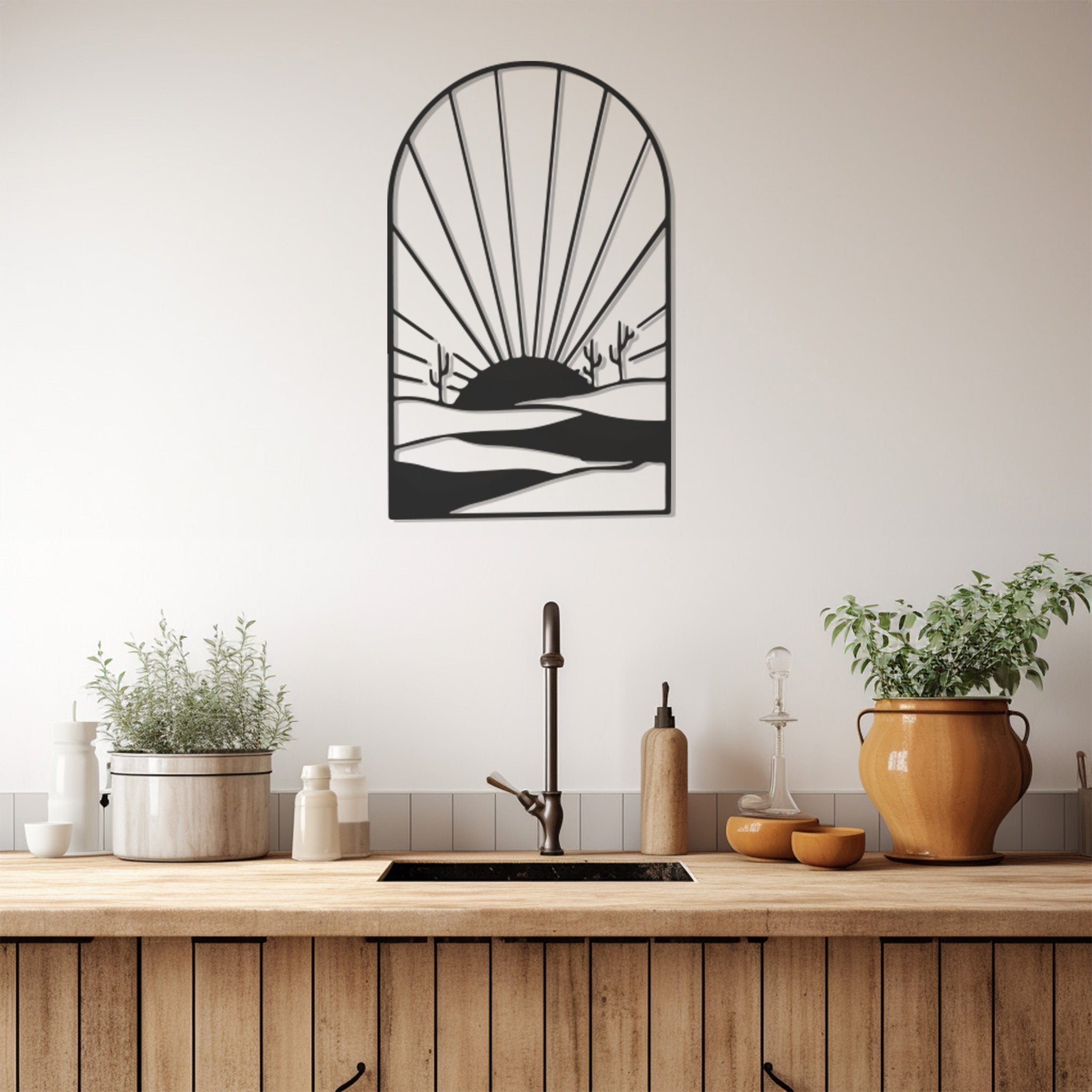 Sunny Road And Window Metal Wall Art