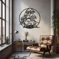 Load image into Gallery viewer, Mushrooms Inside The Circle Metal Wall Decor, Metal Wall art
