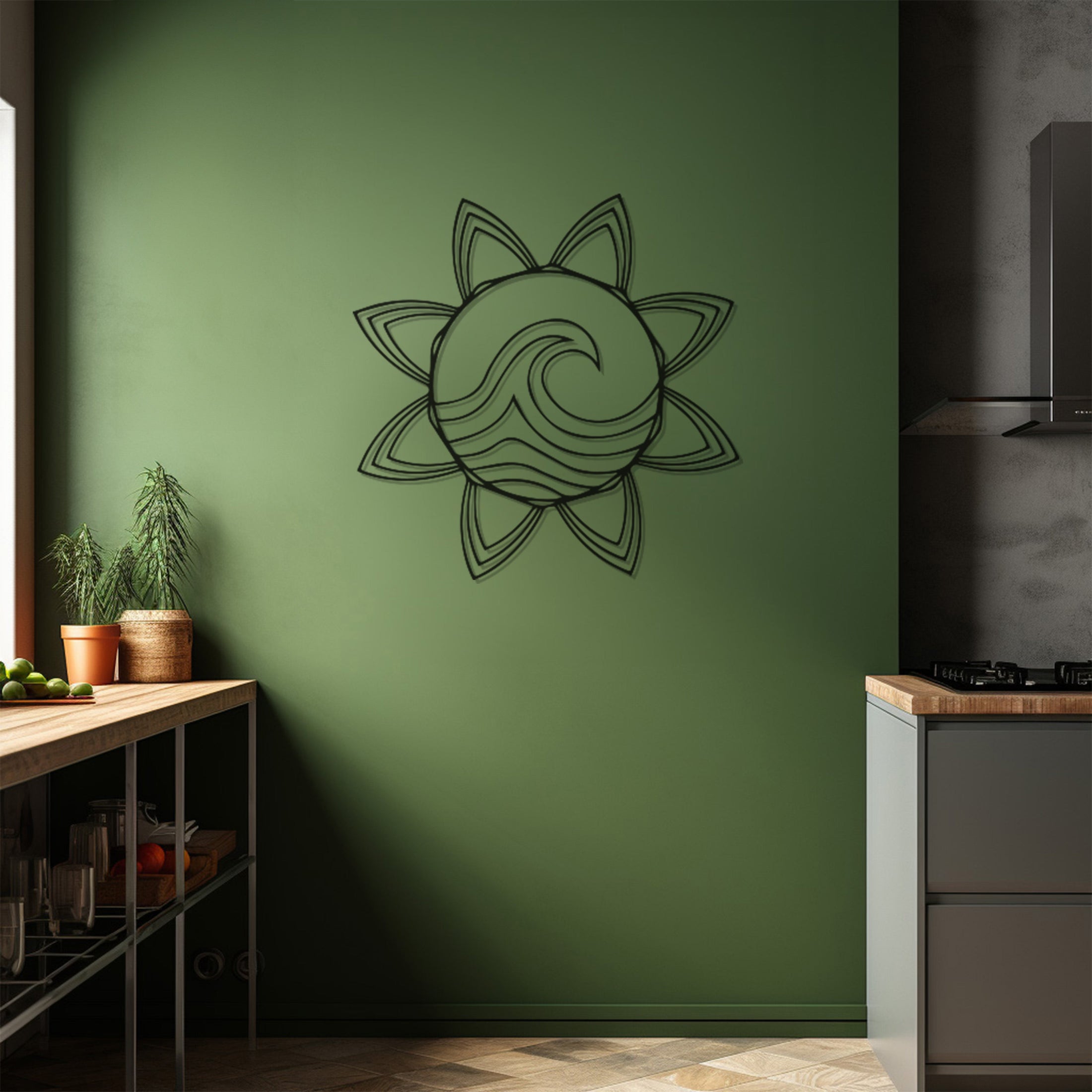 Sea Sun Geometric Metal Wall Decor