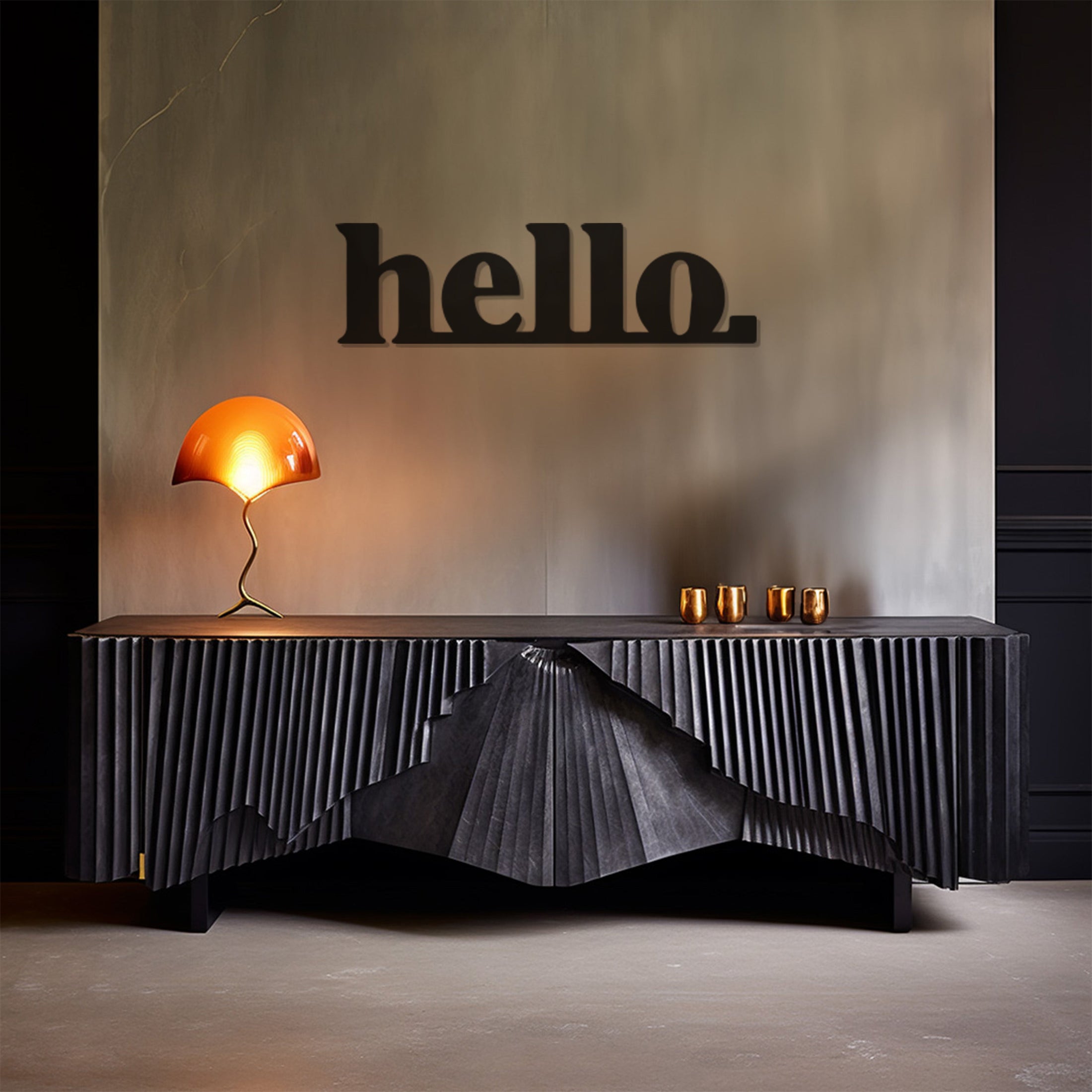 Metal Wall Decor With Hello Lettering