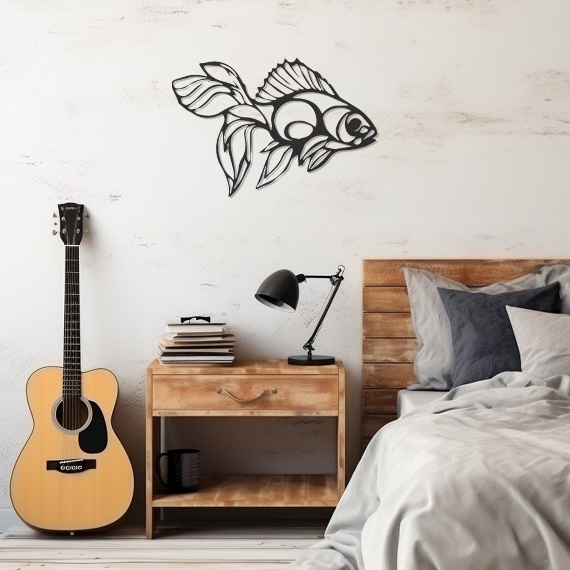 Fish Wall Decor With Geometric Pattern