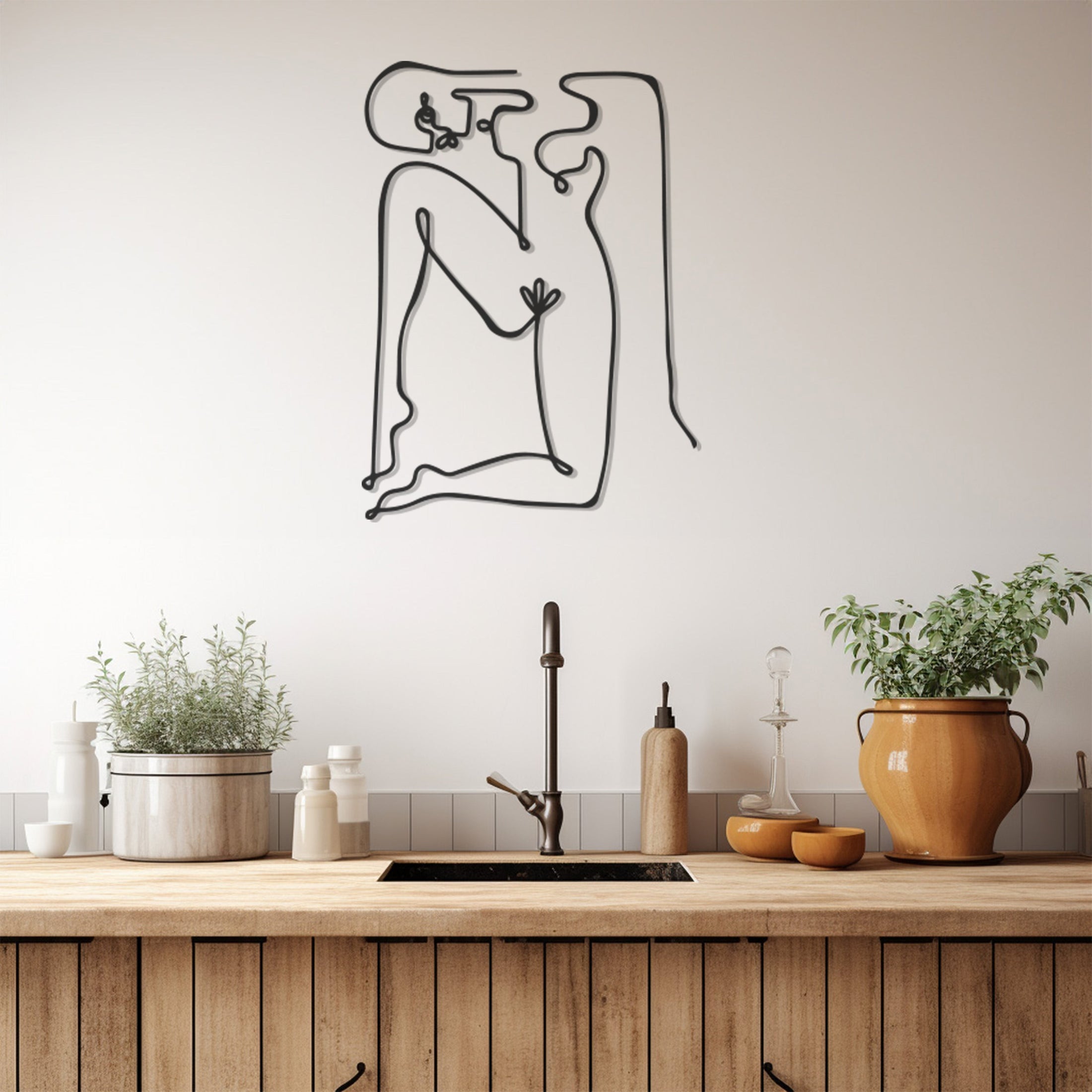 Minimalist Woman Metal Wall Art