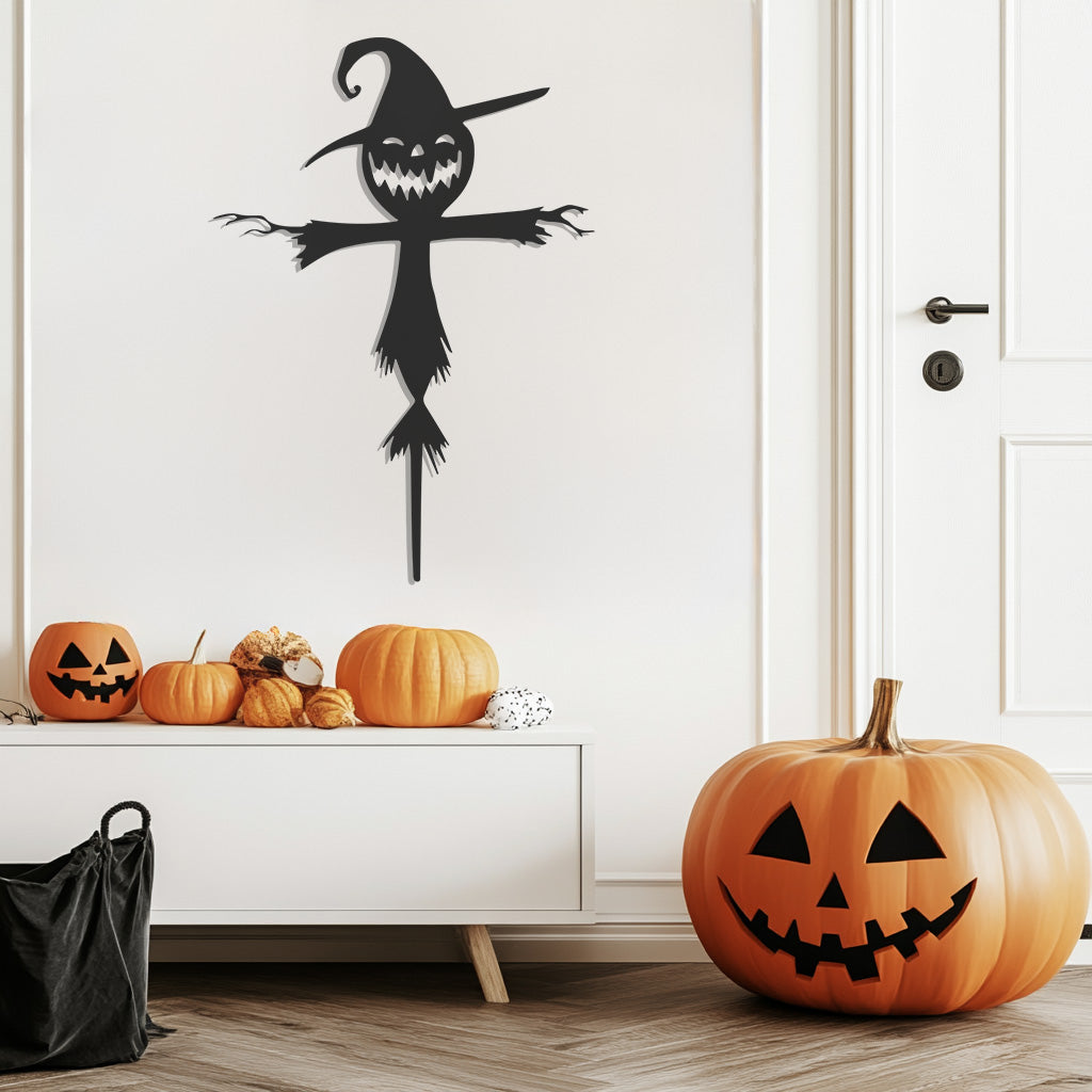 Scarecrow Halloween Theme Metal Wall Art