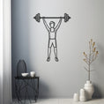 Load image into Gallery viewer, Man Lifting Weights Metal Wall Art
