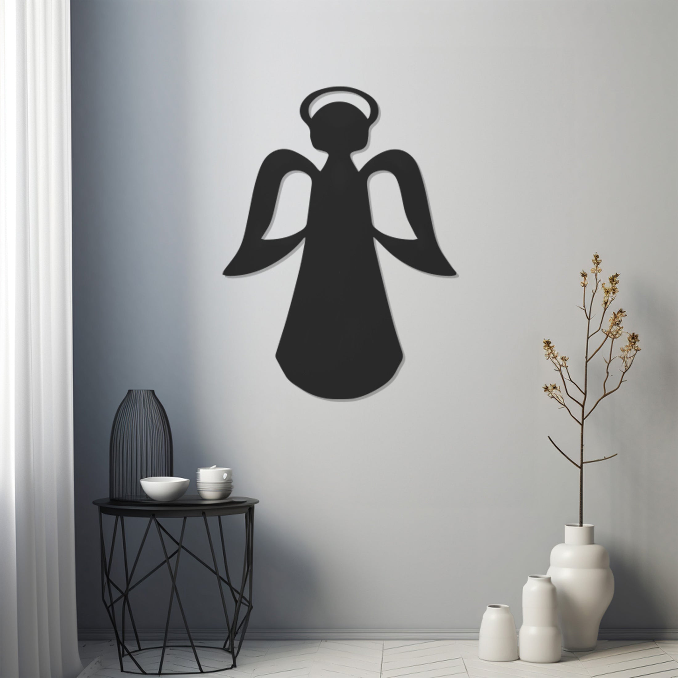 Angel Silhouette Metal Wal Art