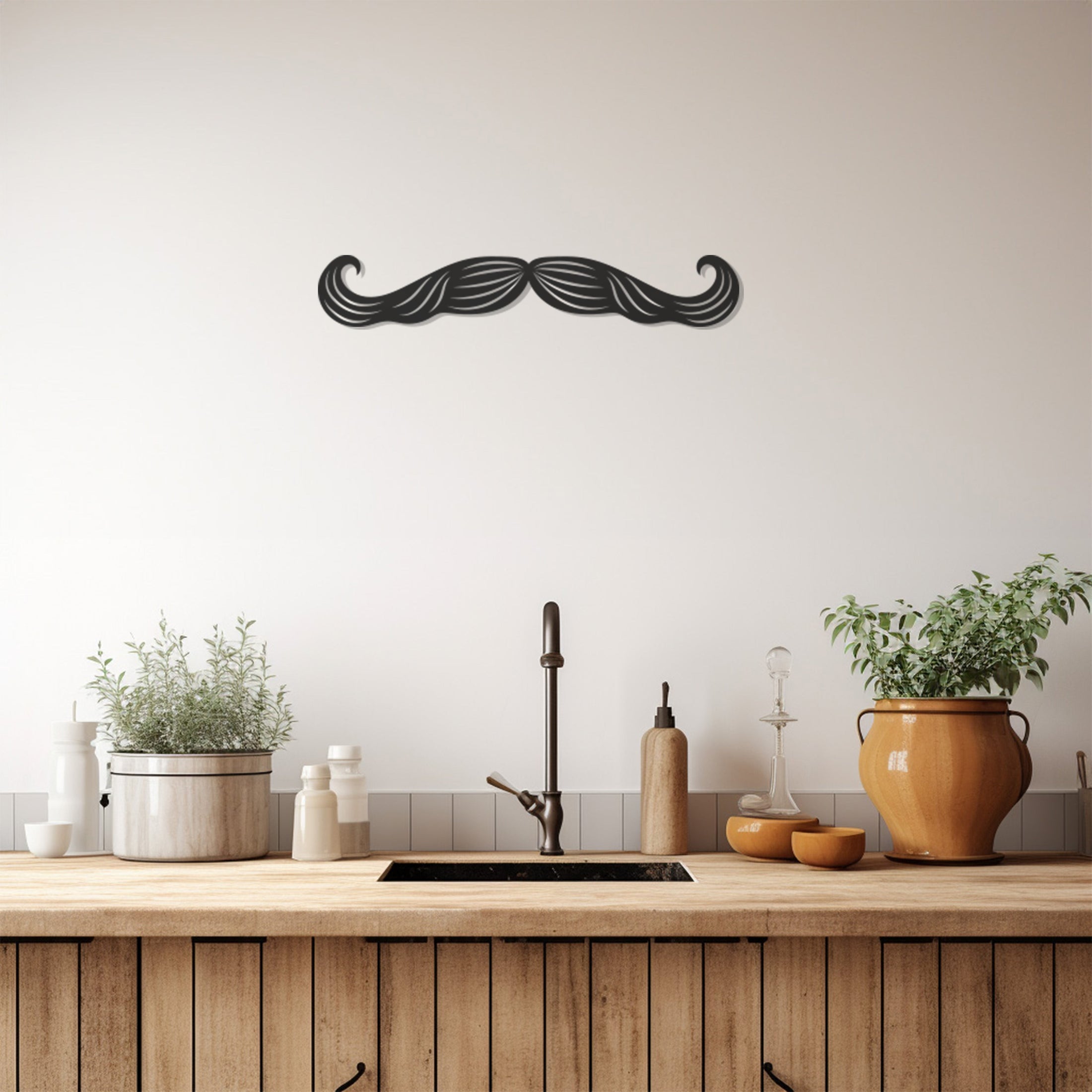 Mustache Icon Metal Wall Art