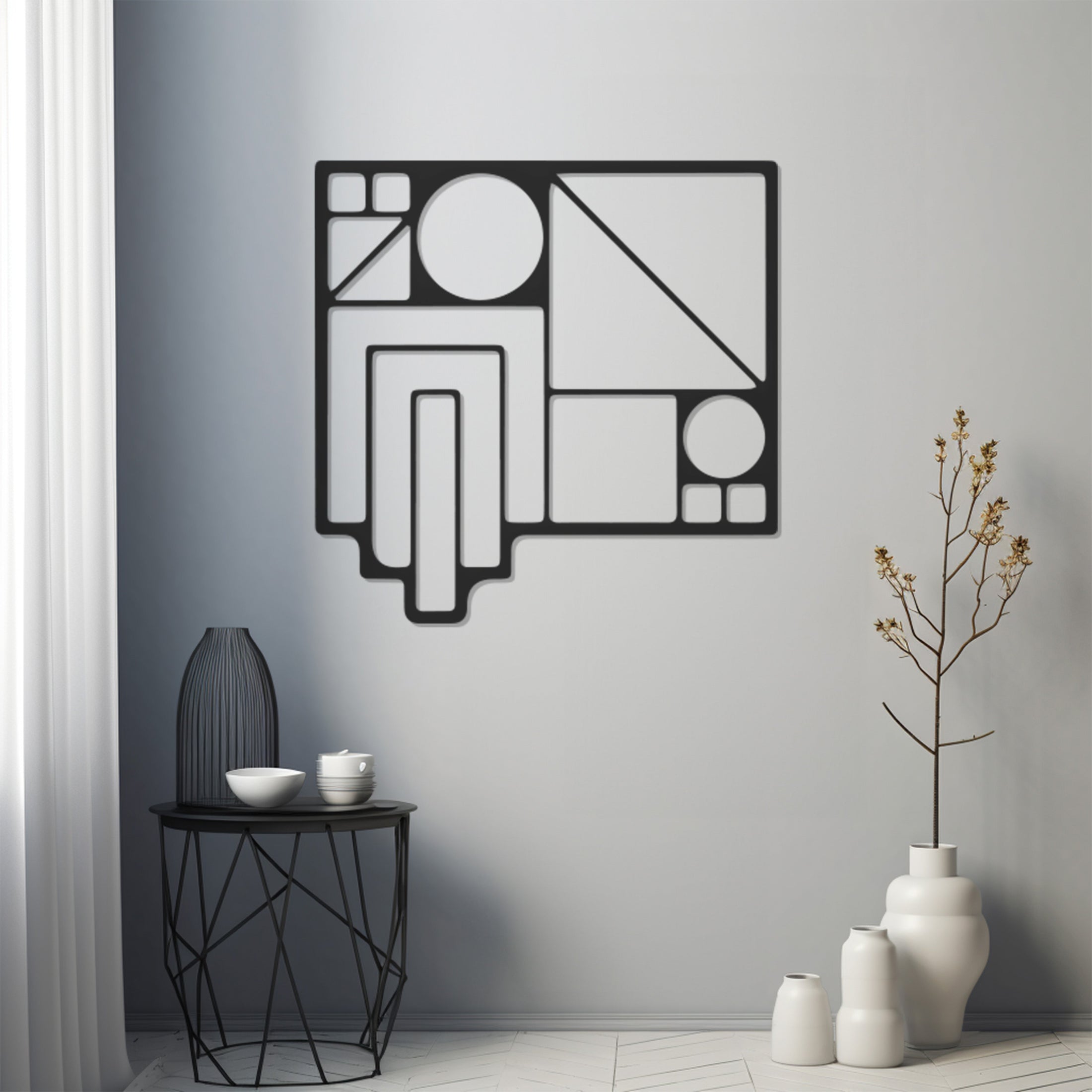 Geometric Design Metal Wall Art Decor