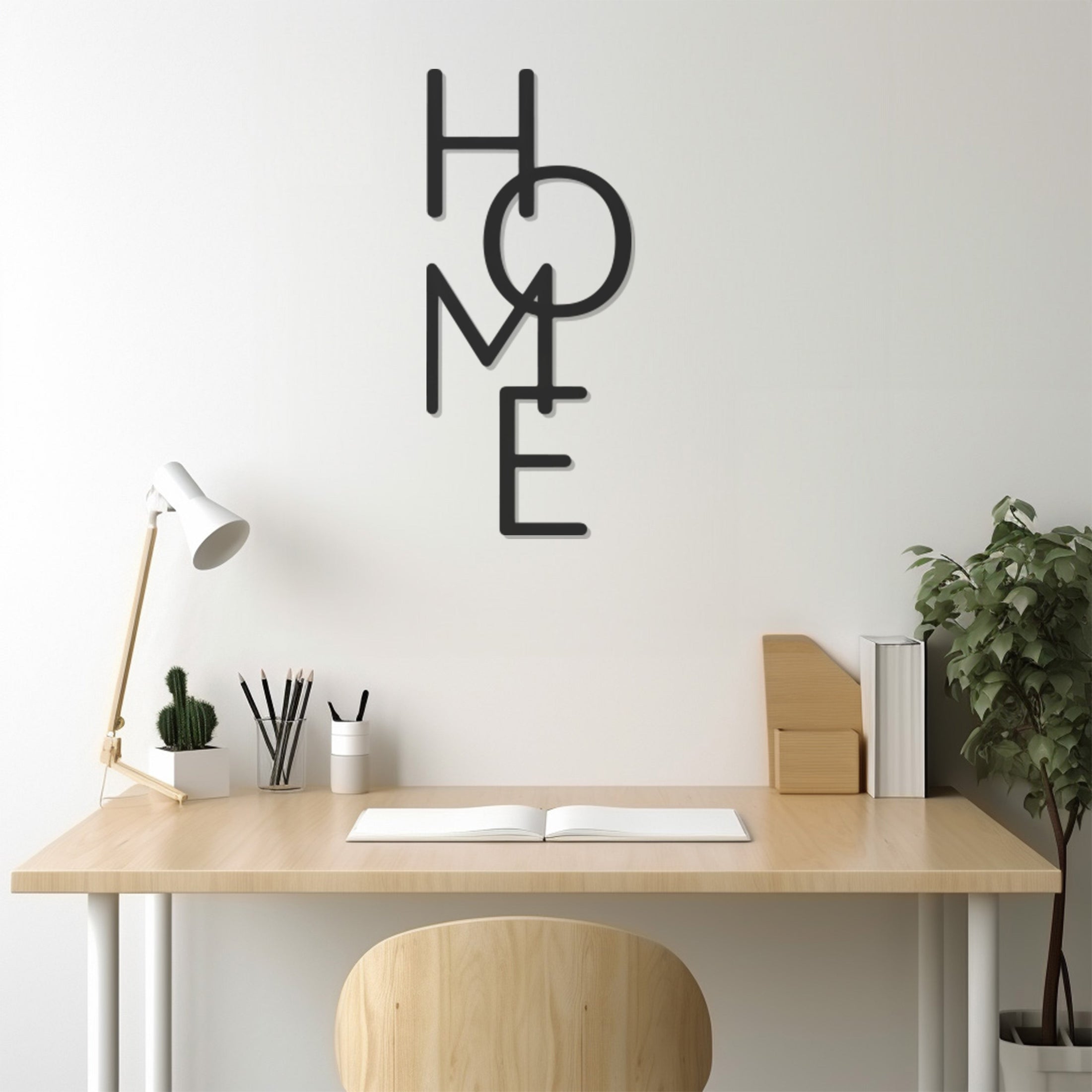 Vertical Home Text Metal Wall Art