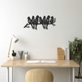 Load image into Gallery viewer, Silhouettes Of Birds Standing In A Row On A Branch With Welcome Written On Them Metall Wall Art
