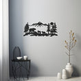 Load image into Gallery viewer, Mountain Forest And Animal Silhouettes Metal Wall Art Decor
