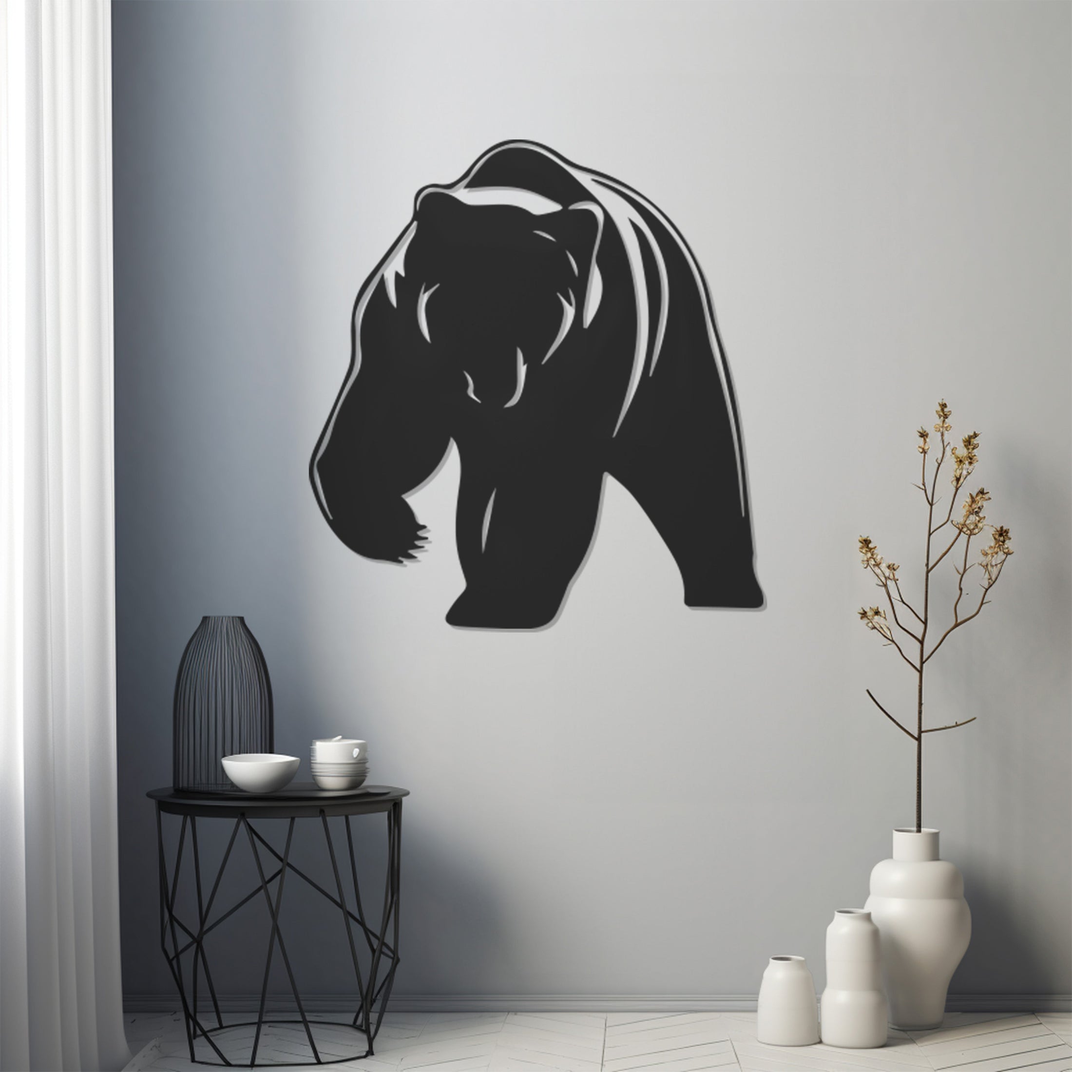 Bear Silhouette Metal Wal Art