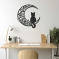 Load image into Gallery viewer, Cat Sitting On The Moon Metal Wall Art Decor
