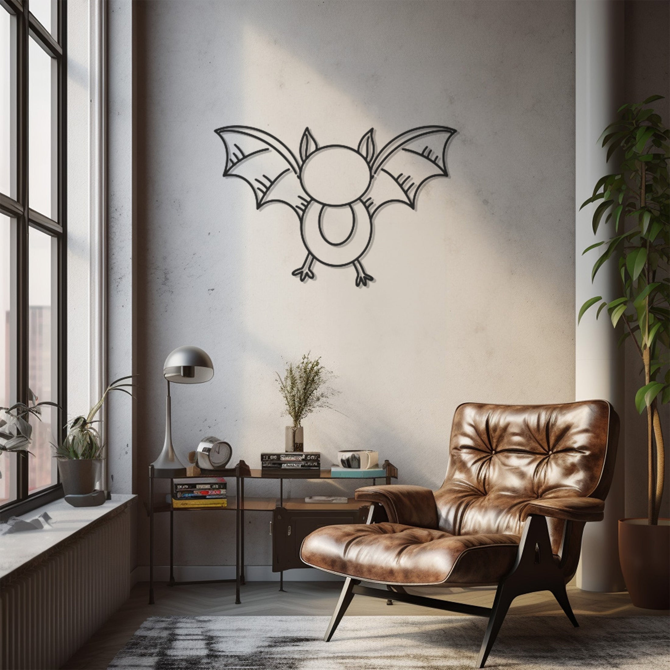 Flying Bat Metal Wall Art