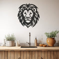 Load image into Gallery viewer, Geometric Lion Head Silhouette Metal Wall Art
