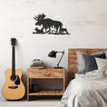 Load image into Gallery viewer, Silhouette Metal Wall Decor With Deer And Fawns In The Mountain
