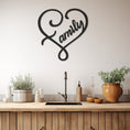 Load image into Gallery viewer, Line Art Metal Wall Decor With Family. Written Inside The Heart
