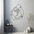 Load image into Gallery viewer, Metal Wall Decor With Lined Art Of Mum And Dad Holding Their Babies In Their Arms
