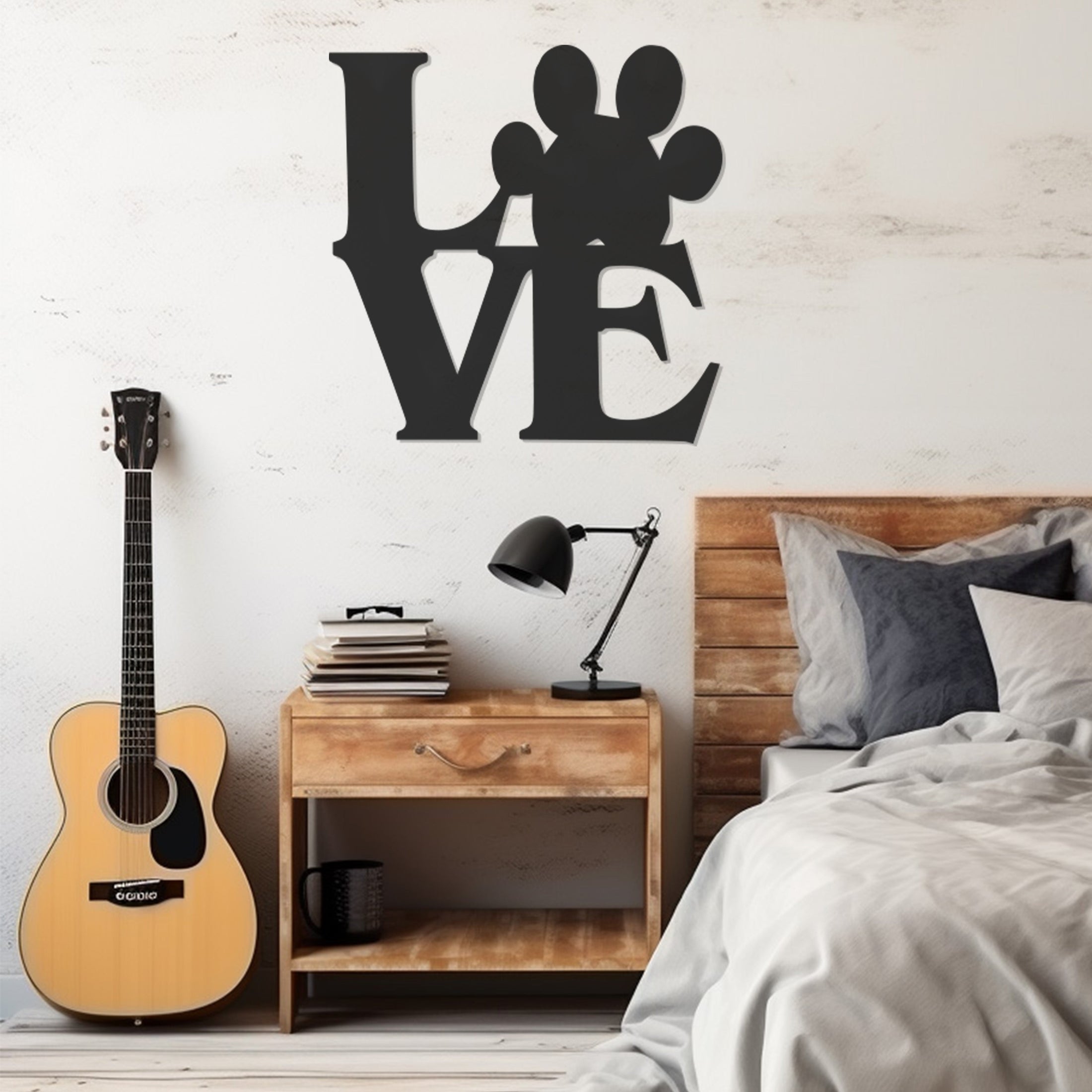 Love Paw Lettering Metal Wall Decor