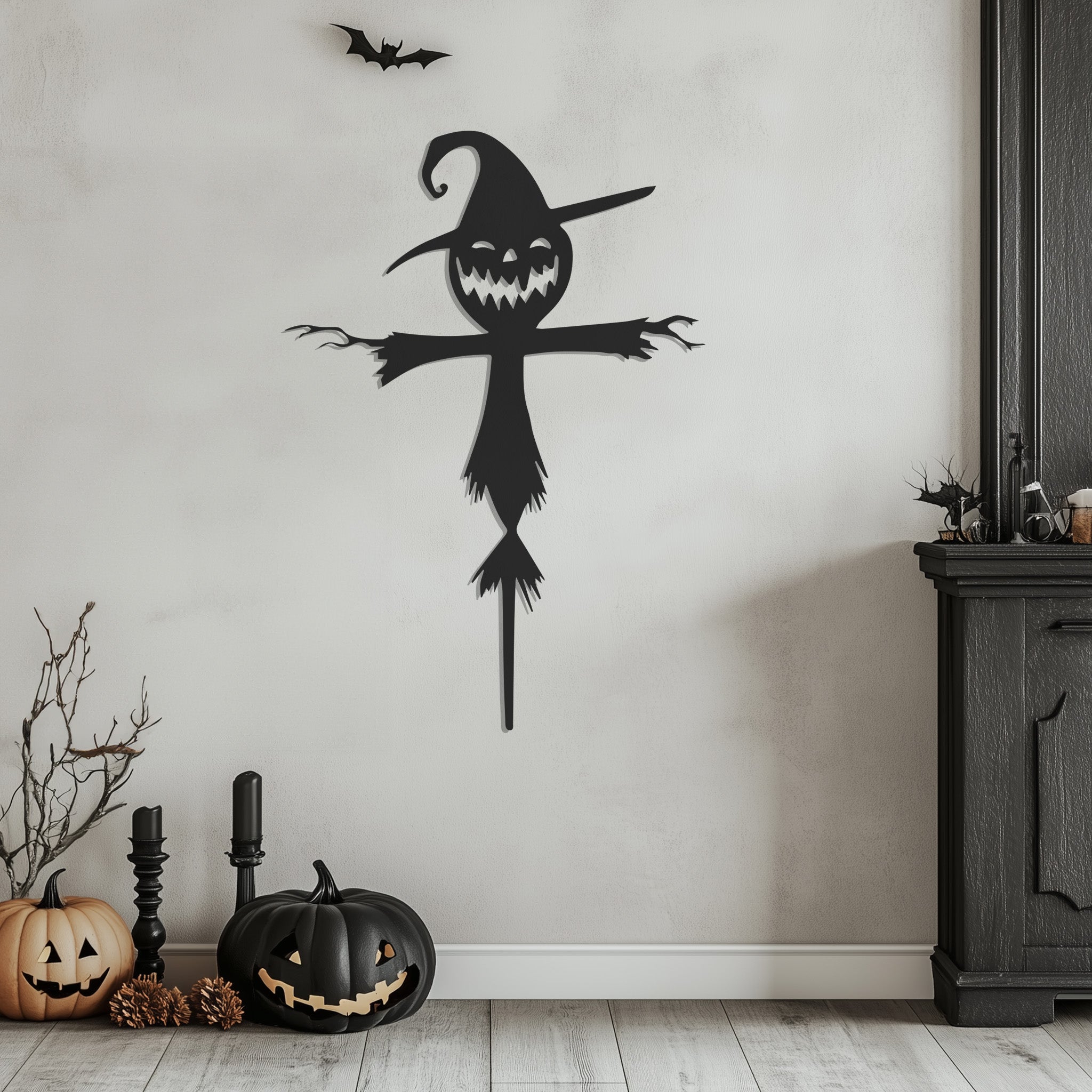 Scarecrow Halloween Theme Metal Wall Art