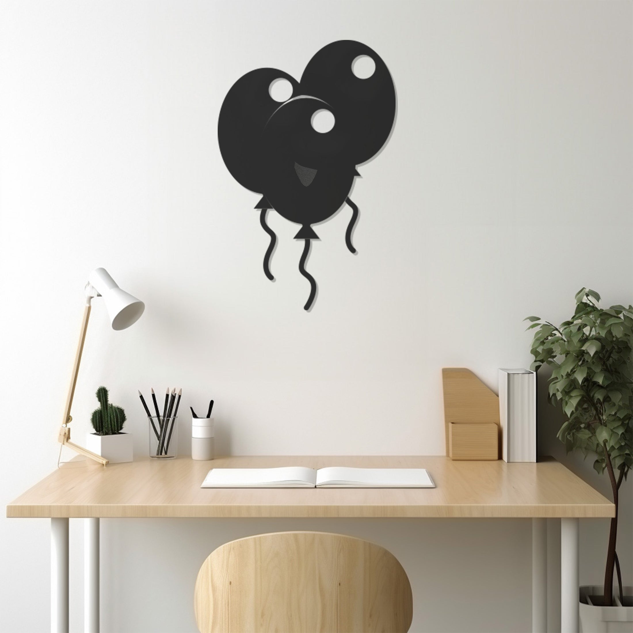 Flying Balloons Metal Wall Art