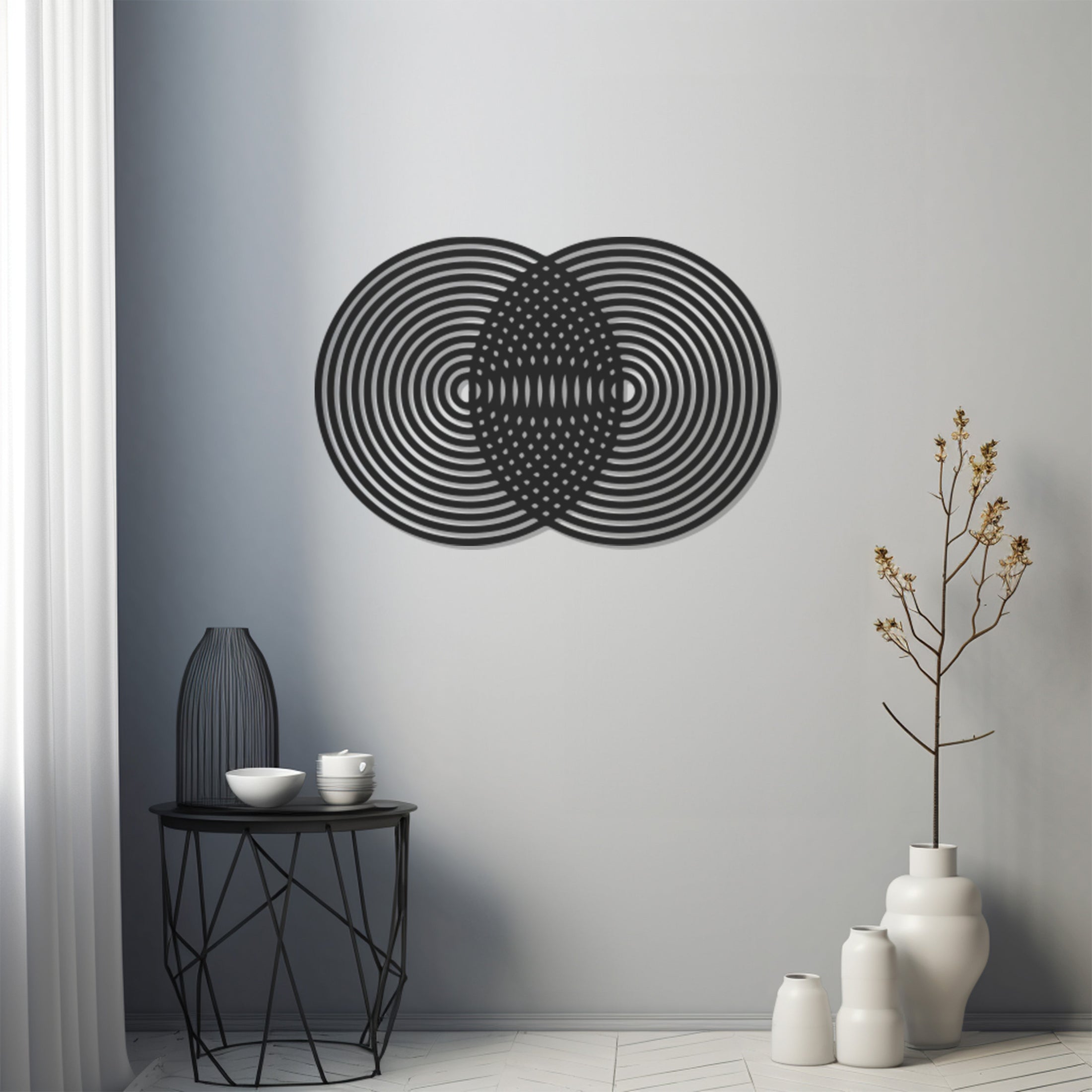 Circles Illusion Metal Wall Art