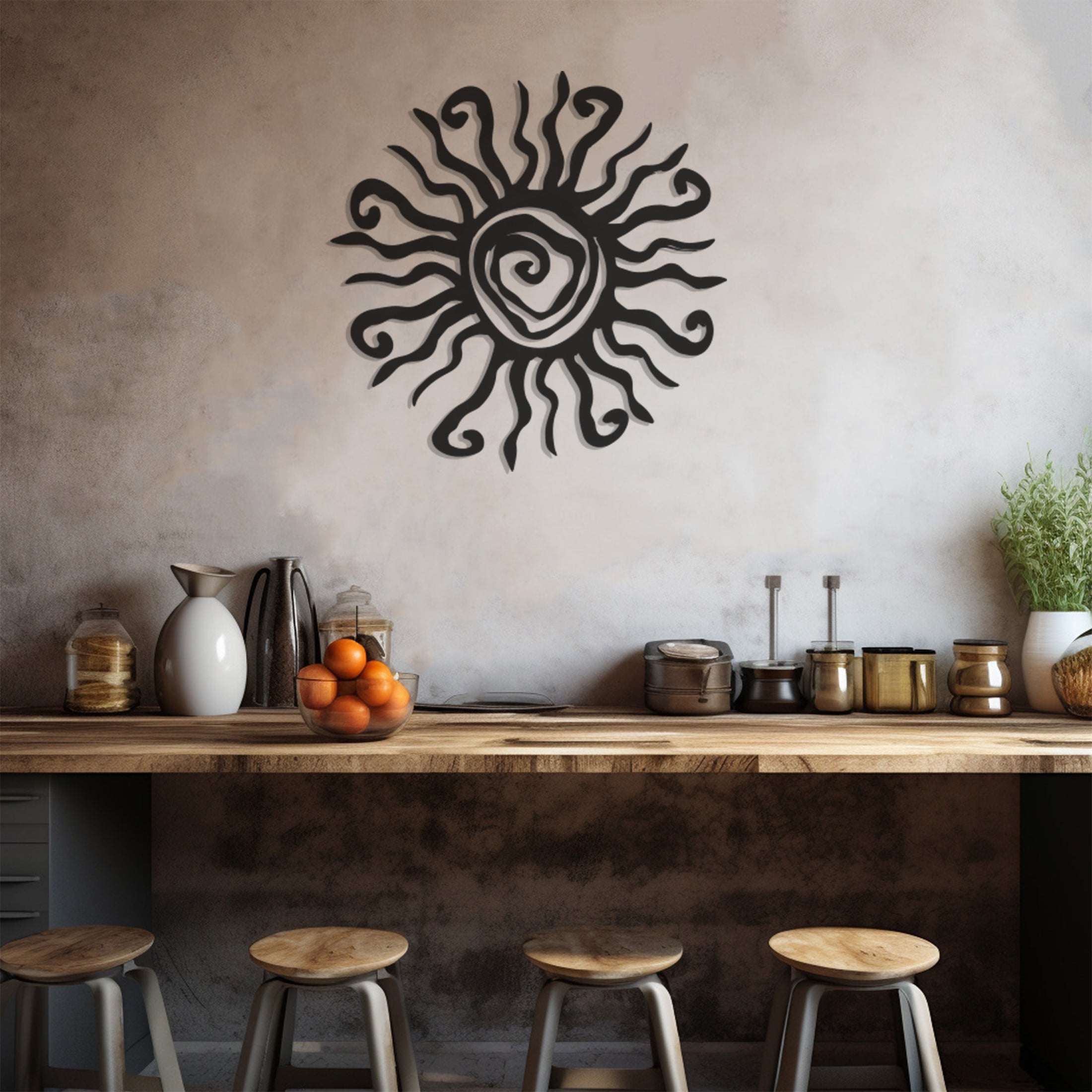 Decorative Sun Metal Wall Art