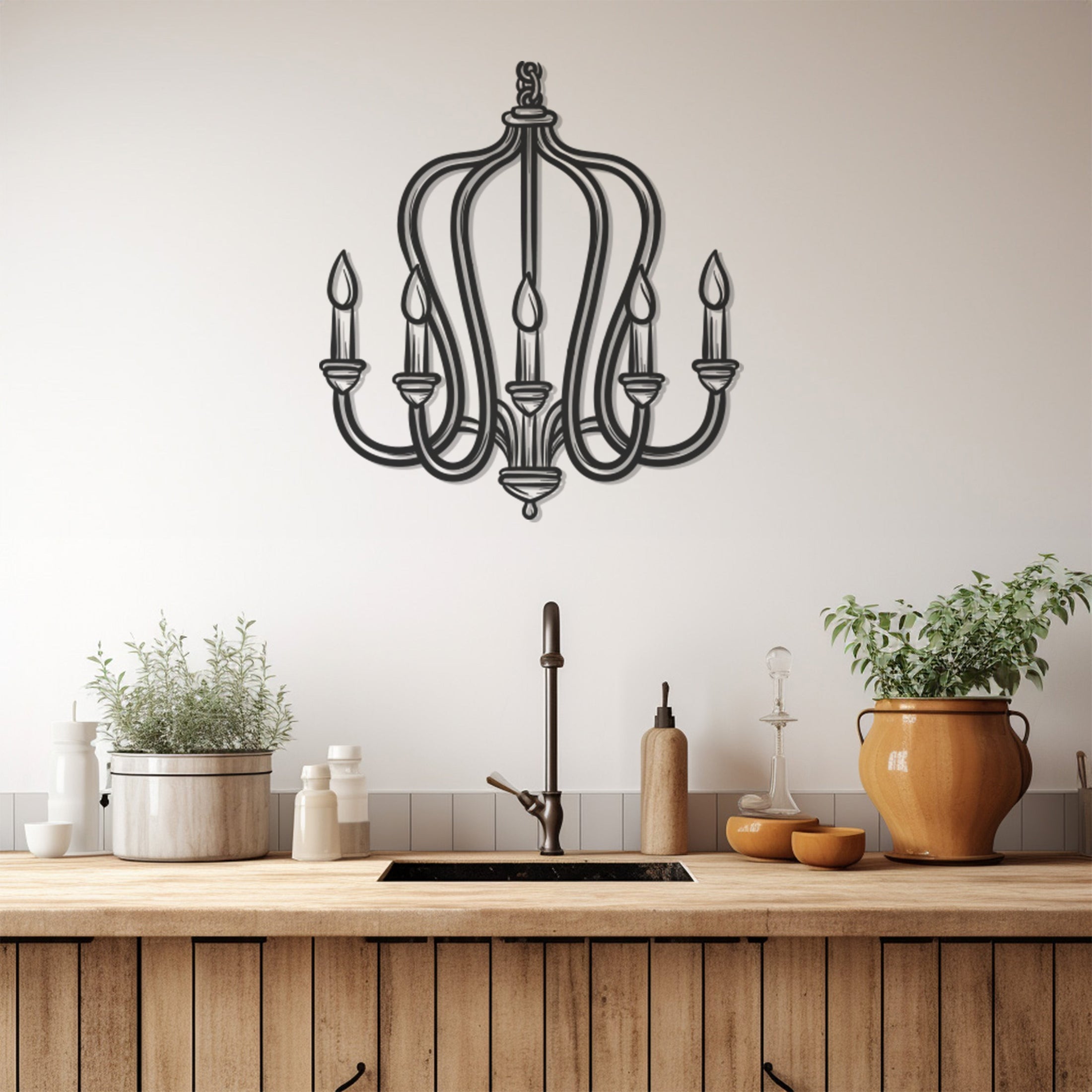 Decorative Chandelier Metal Wall Art, Wall Decor, Metal Wall art