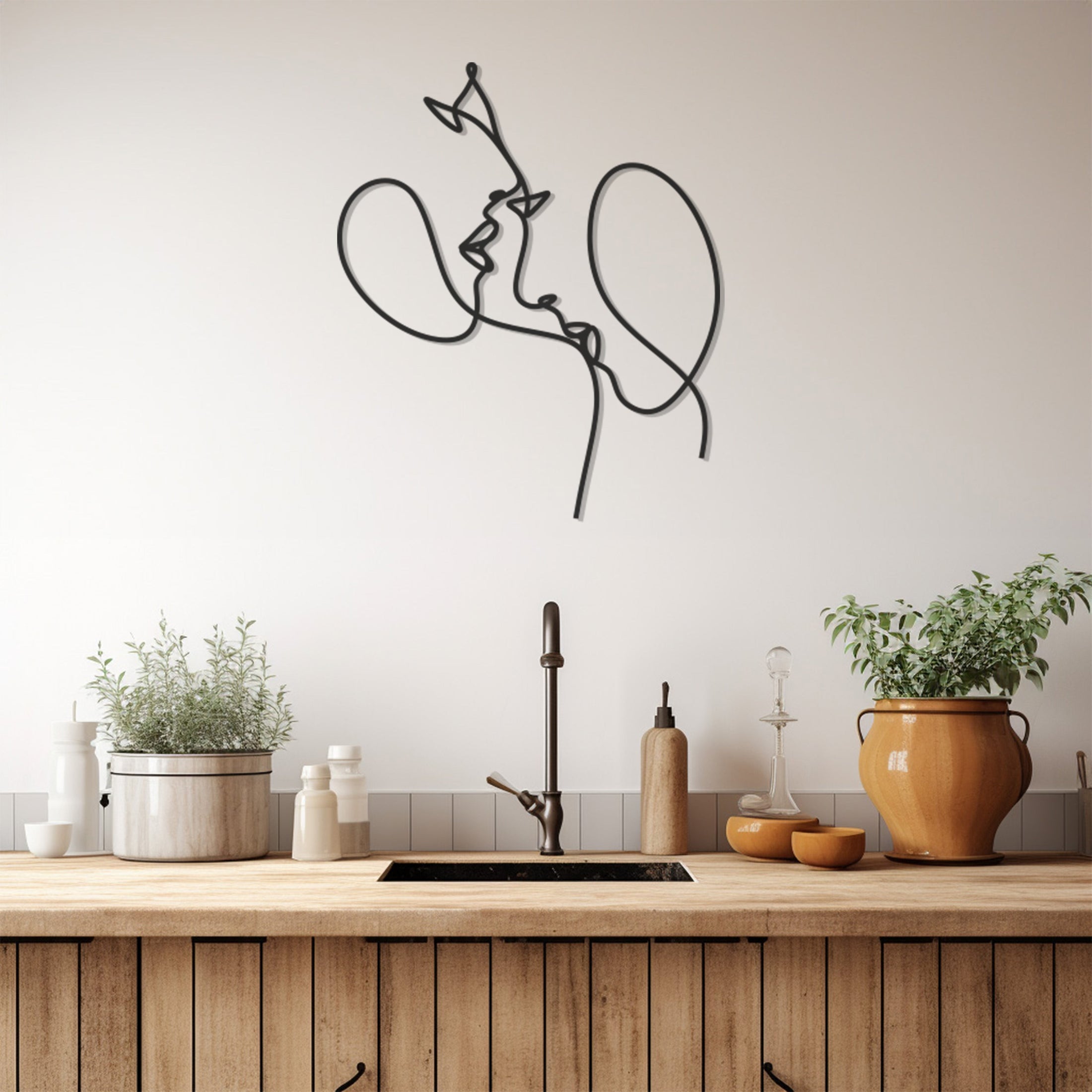 Dear Line Art Metal Wall Art