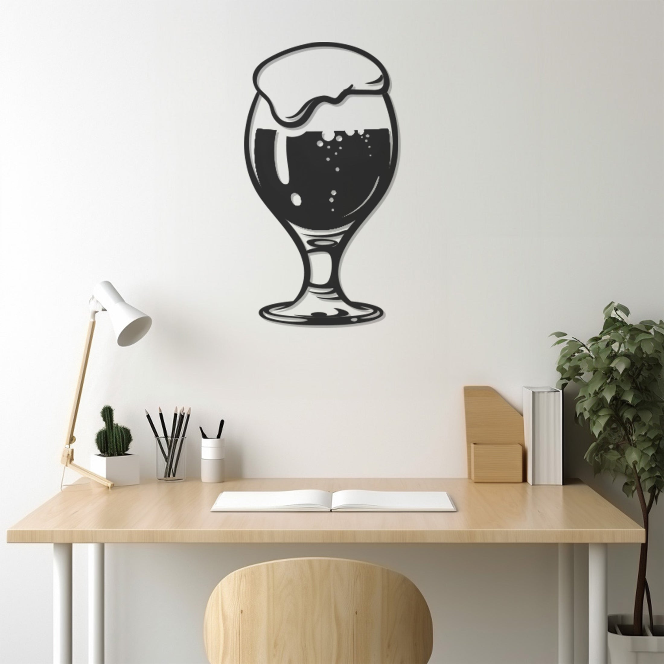 Frothy Beer Glass Metal Wall Art