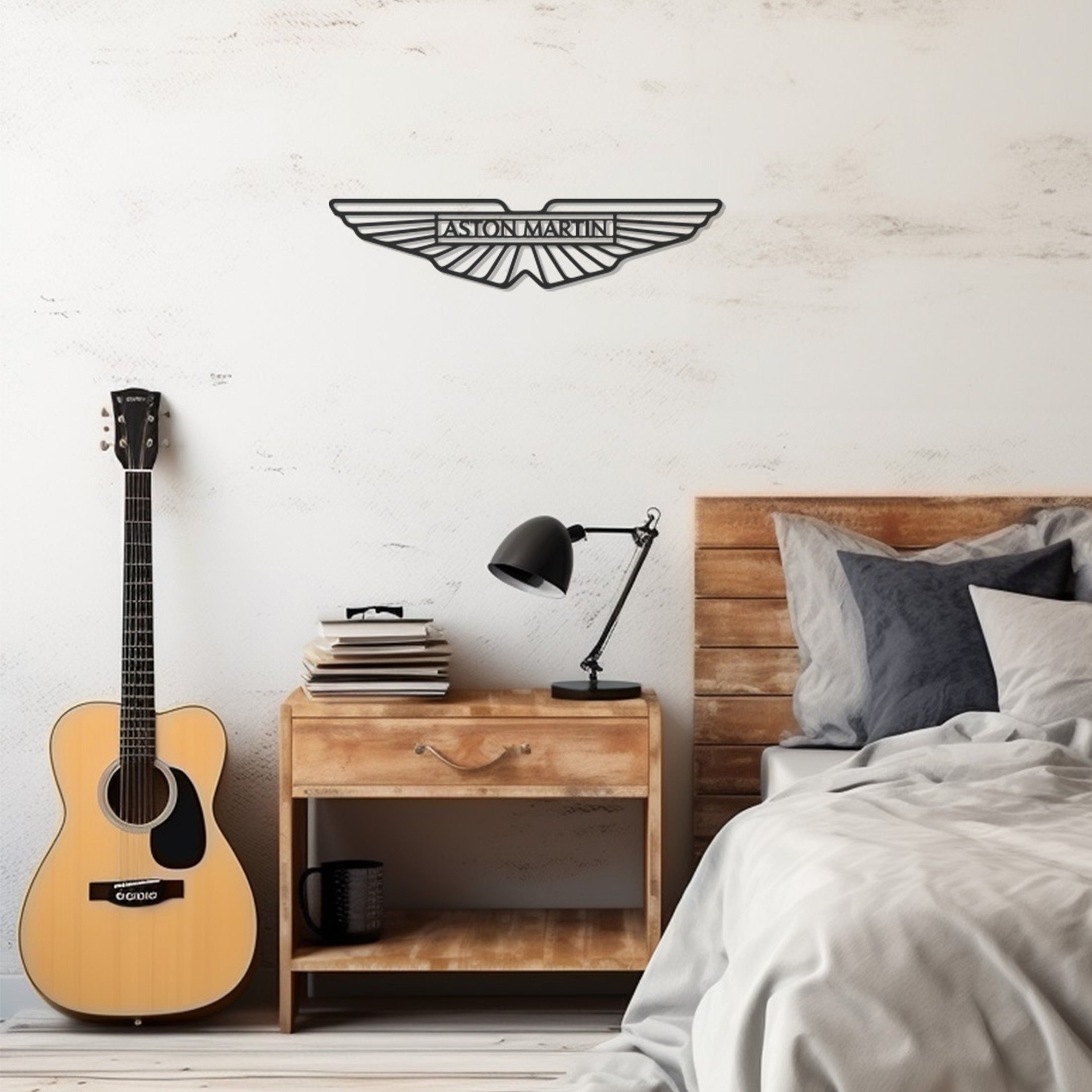 Aston Martin Logo Metal Wall Decor, Wall Decor, Metal Wall art