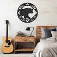 Load image into Gallery viewer, Silhouette Of Bear In Circle Metal Wall Art Decor
