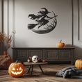 Load image into Gallery viewer, Witch Silhouette Halloween Theme Metal Wall Art
