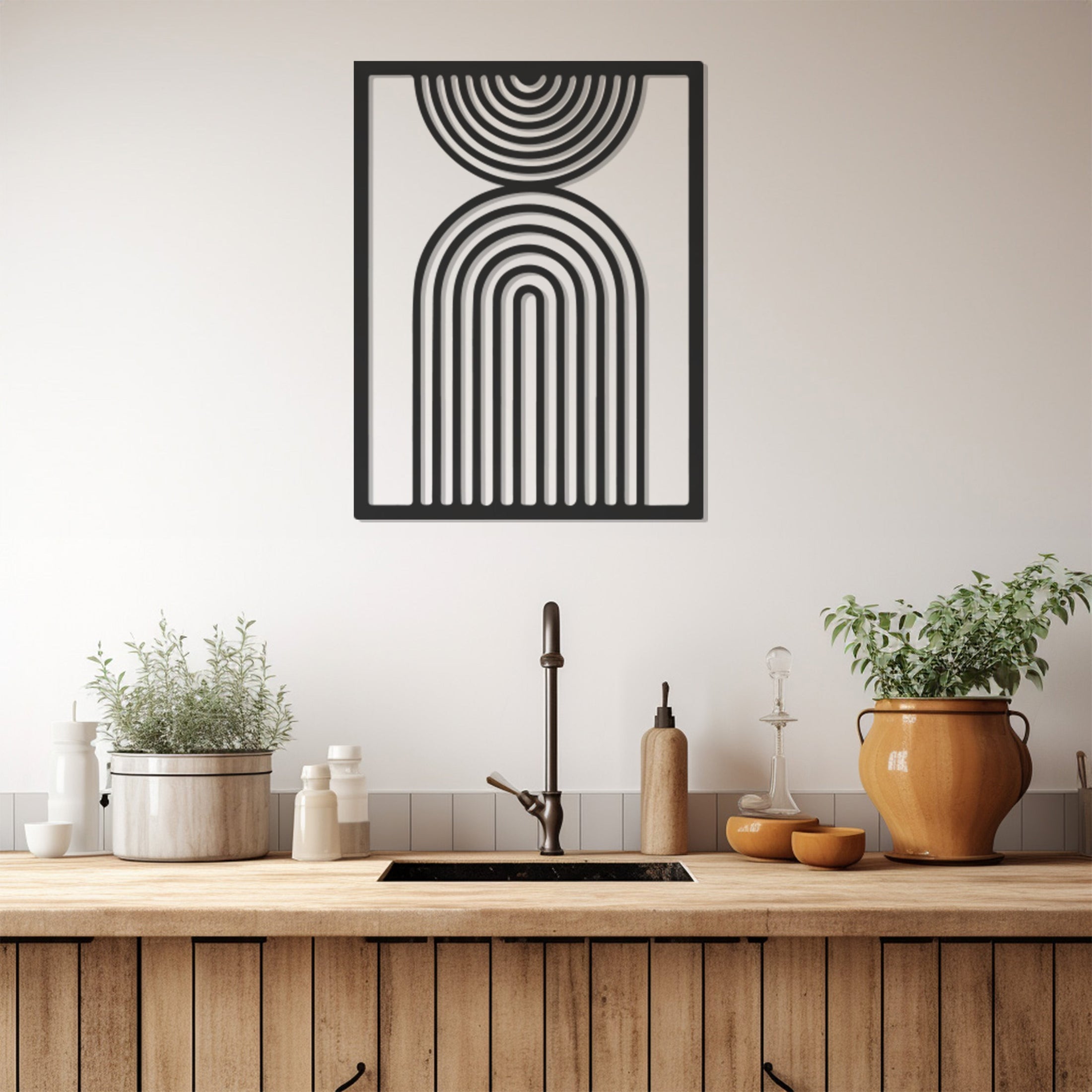 Decorative Shapes And Frame Metal Wall Art