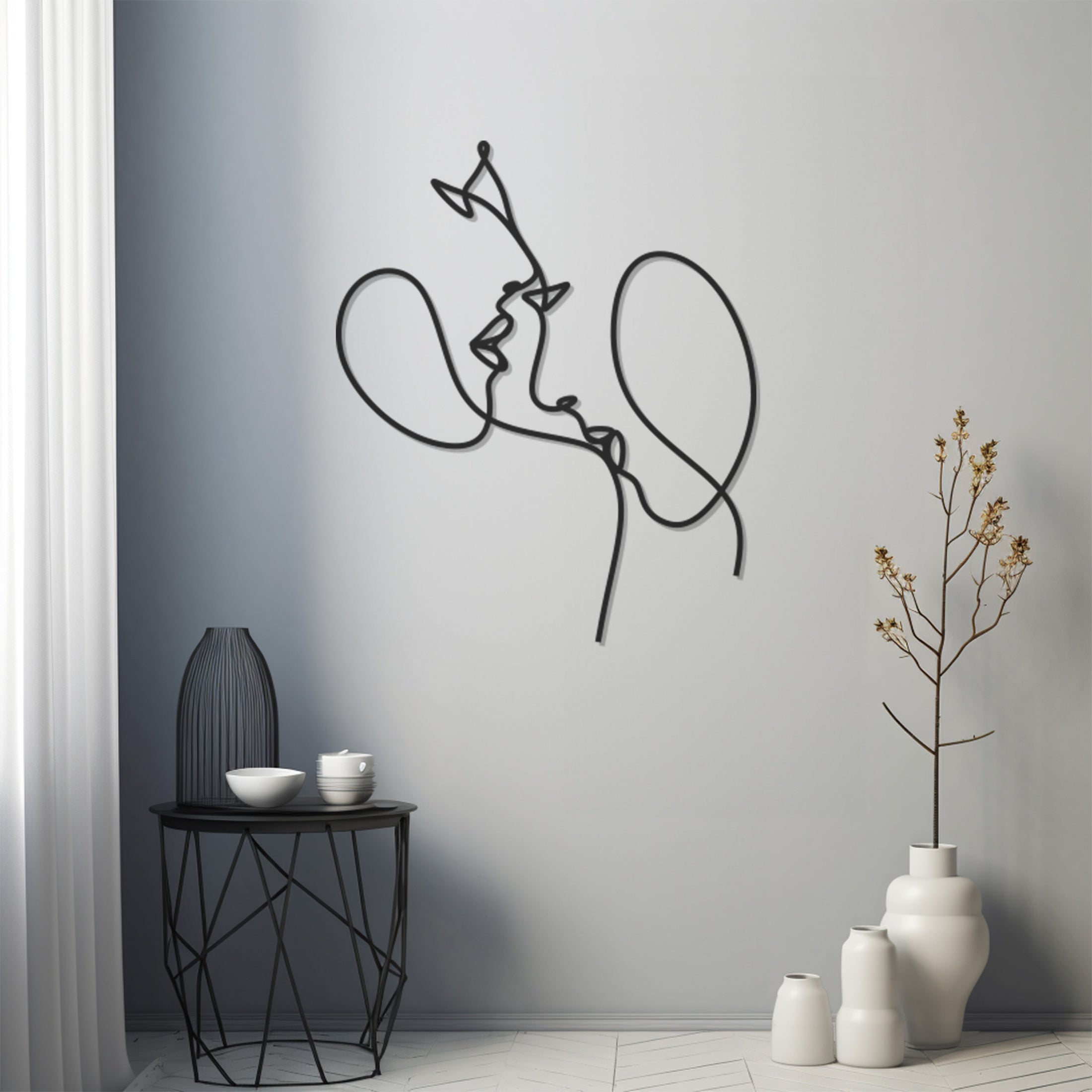 Dear Line Art Metal Wall Art